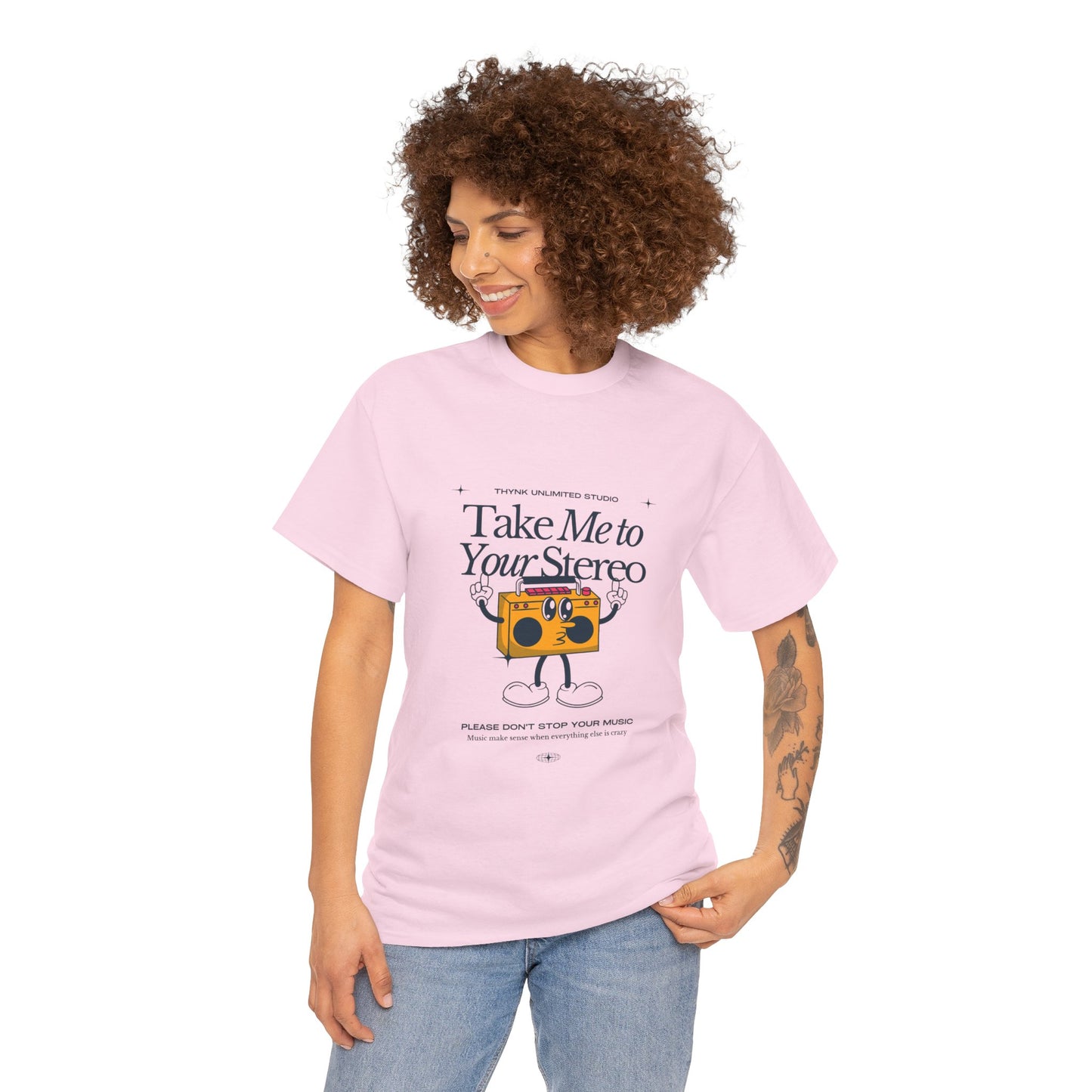 Retro Music Lover Tee - Take Me To Your Stereo, Vintage Style Shirt, Graphic T-Shirt, Unisex Cotton Top, Perfect Gift for Musicians, Summer Outfit