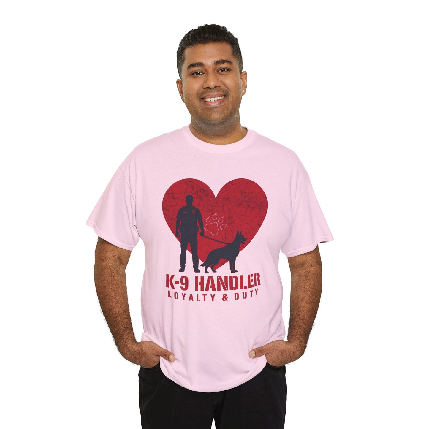 K-9 Handler Heavy Cotton Tee - Loyalty & Duty Shirt, Dog Lover Gift