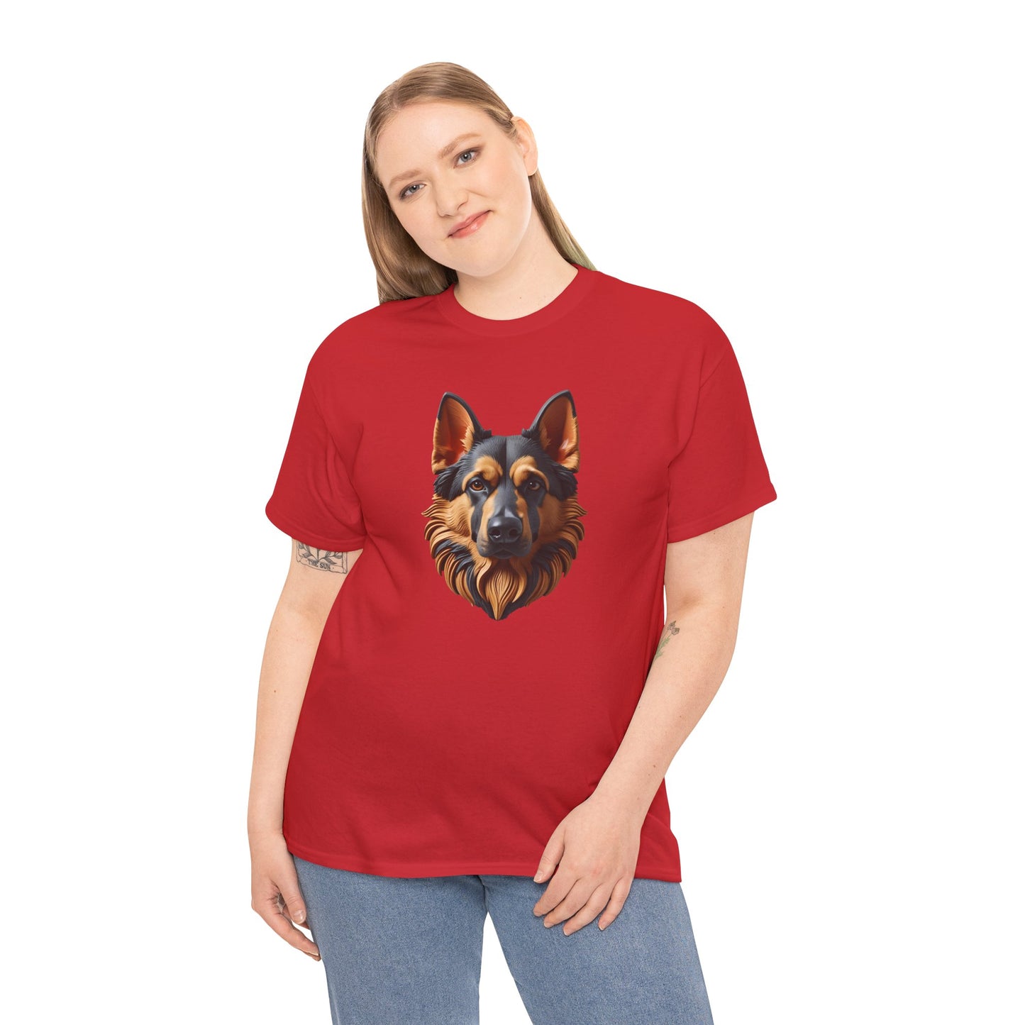 German Shepherd Lover Tee With 3D Design, Unisex Cotton Shirt, Dog T-Shirt, Pet Lovers Gift, Animal Enthusiast Apparel