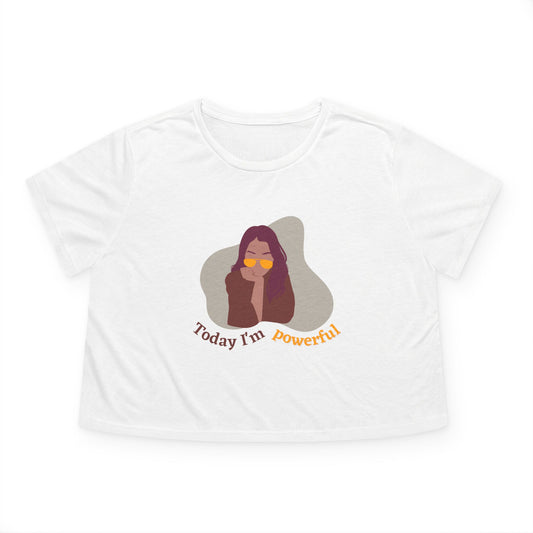 Empowering Women's Cropped Tee - 'Today I'm Powerful' - Inspirational Top for Casual Wear, Motivational Gift, Affirmation Shirt