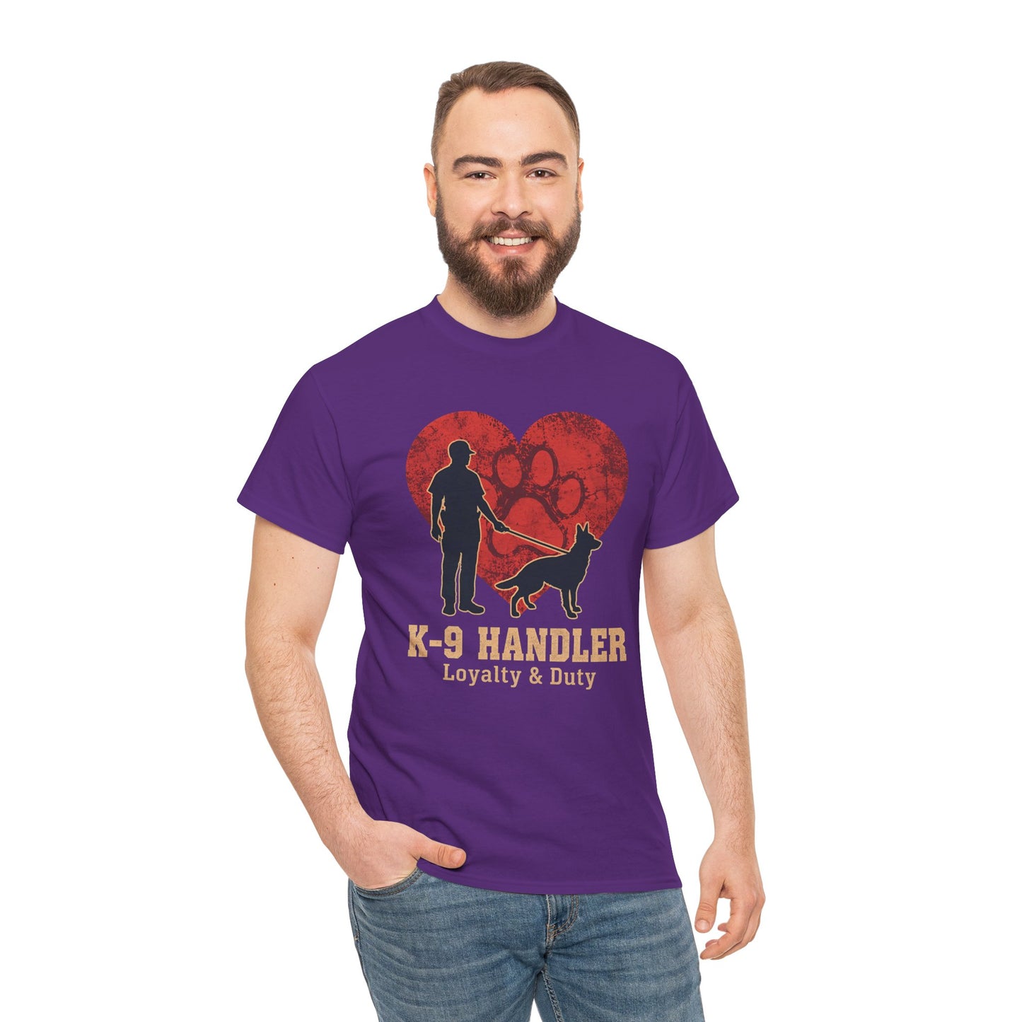 K-9 Handler Heart Tee - Loyalty & Duty, Dog Lover Gift, Pet Owner Apparel