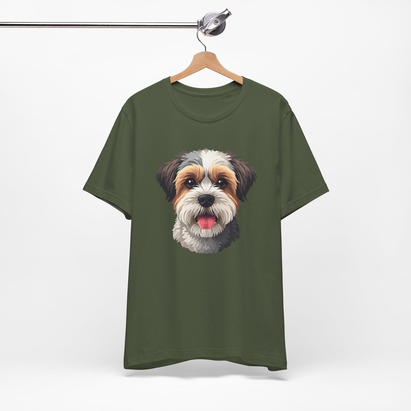 Unisex Dog Lover T-Shirt Featuring a 3D Design of Cute Fluffy Bichon Frise Mix | Gift for Dog Owners