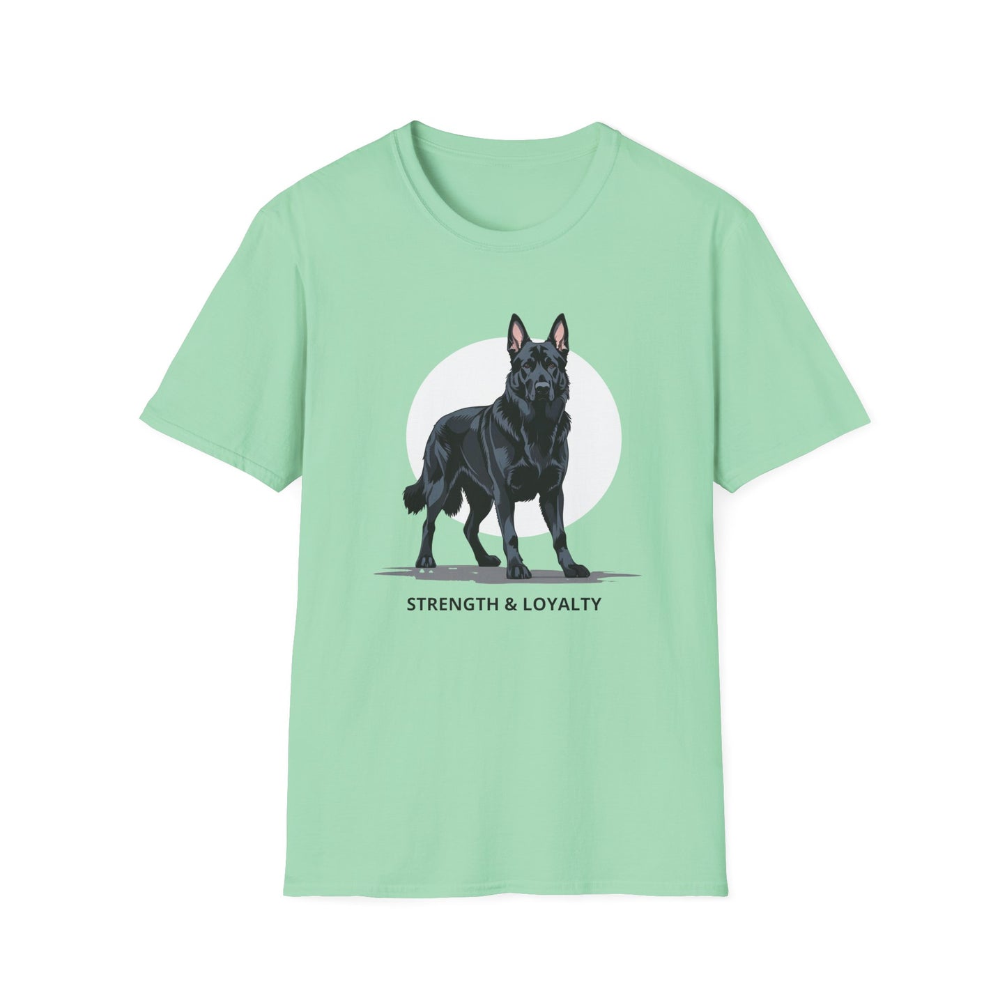 Strength & Loyalty German Shepherd Dog T-Shirt, Unisex Pet Lover Tee, Gifts for Dog Owners, Animal Lovers Apparel, Casual Everyday Wear, Black Dog Shirt