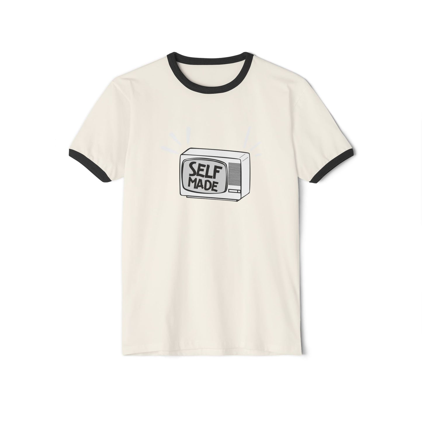 Self Made Unisex Cotton Ringer T-Shirt | Vintage Style Tee, Motivational Gift, Casual Wear, Entrepreneurship Shirt, Everyday Comfort