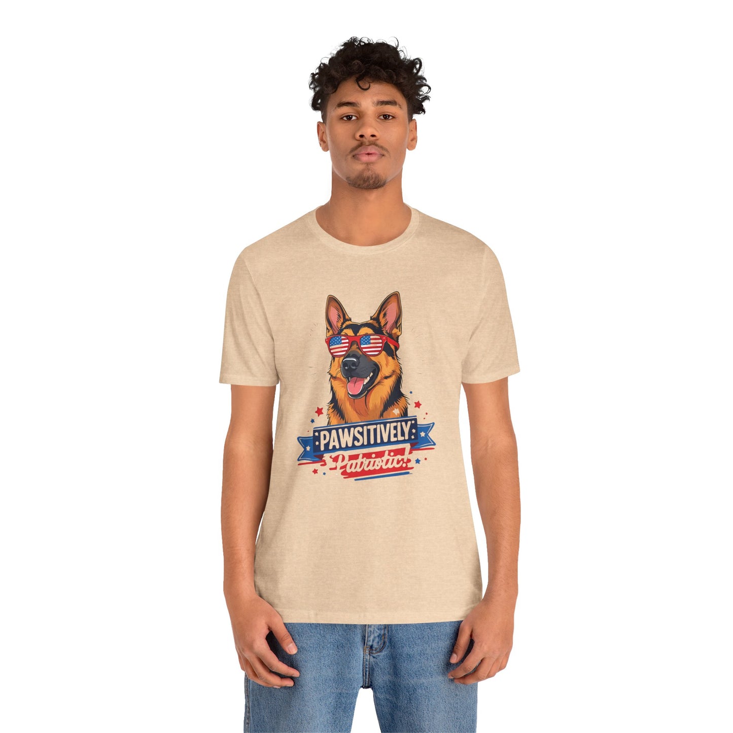 Pawsitively Patriotic German Shepherd Dog Tee, Unisex T-Shirt, Perfect for Summer Celebrations, Pet Lovers Gift, 4th of July Apparel