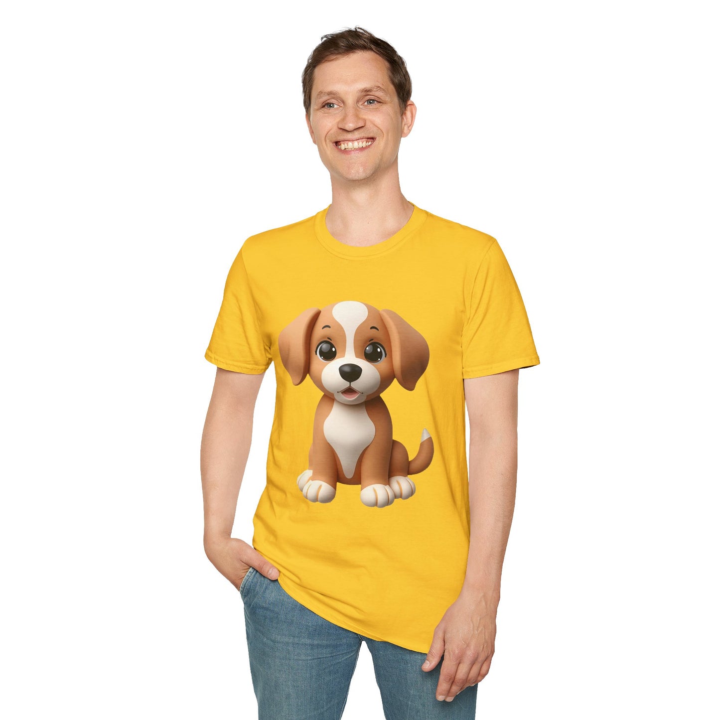 Adorable Puppy 3D Graphic T-Shirt for Dog Lovers, Cute Pet Shirt