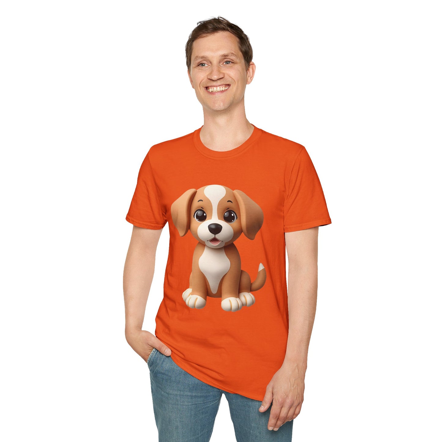 Adorable Puppy 3D Graphic T-Shirt for Dog Lovers, Cute Pet Shirt