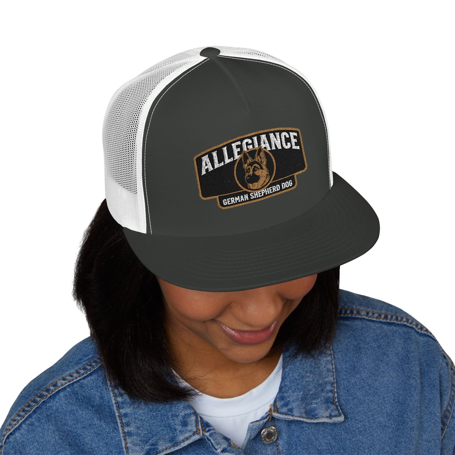 German Shepherd Embroidered 5 Panel Trucker Cap | Allegiance | Perfect Gift for Dog Lovers