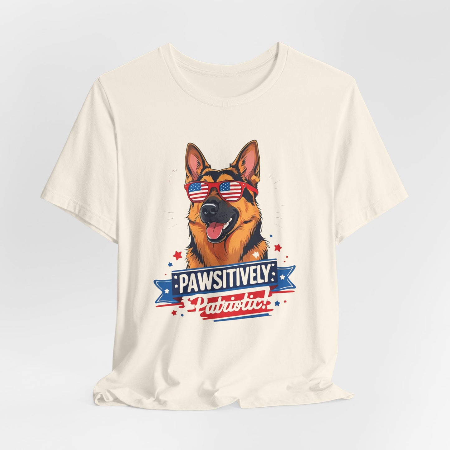 Pawsitively Patriotic German Shepherd Dog Tee, Unisex T-Shirt, Perfect for Summer Celebrations, Pet Lovers Gift, 4th of July Apparel