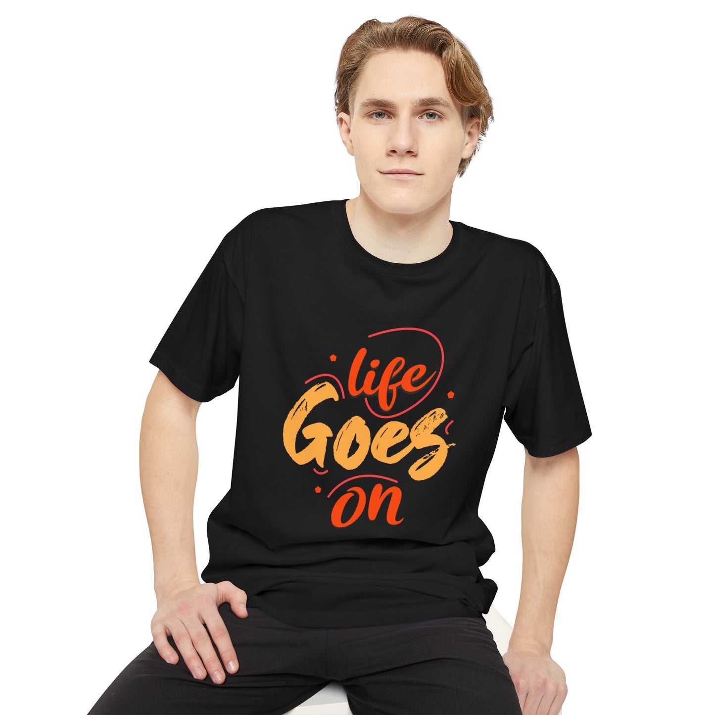 Inspirational Unisex Urban Tee - 'Life Goes On', Casual Streetwear, Gift for Friends, Motivational Outfit, Comfortable Daily Wear