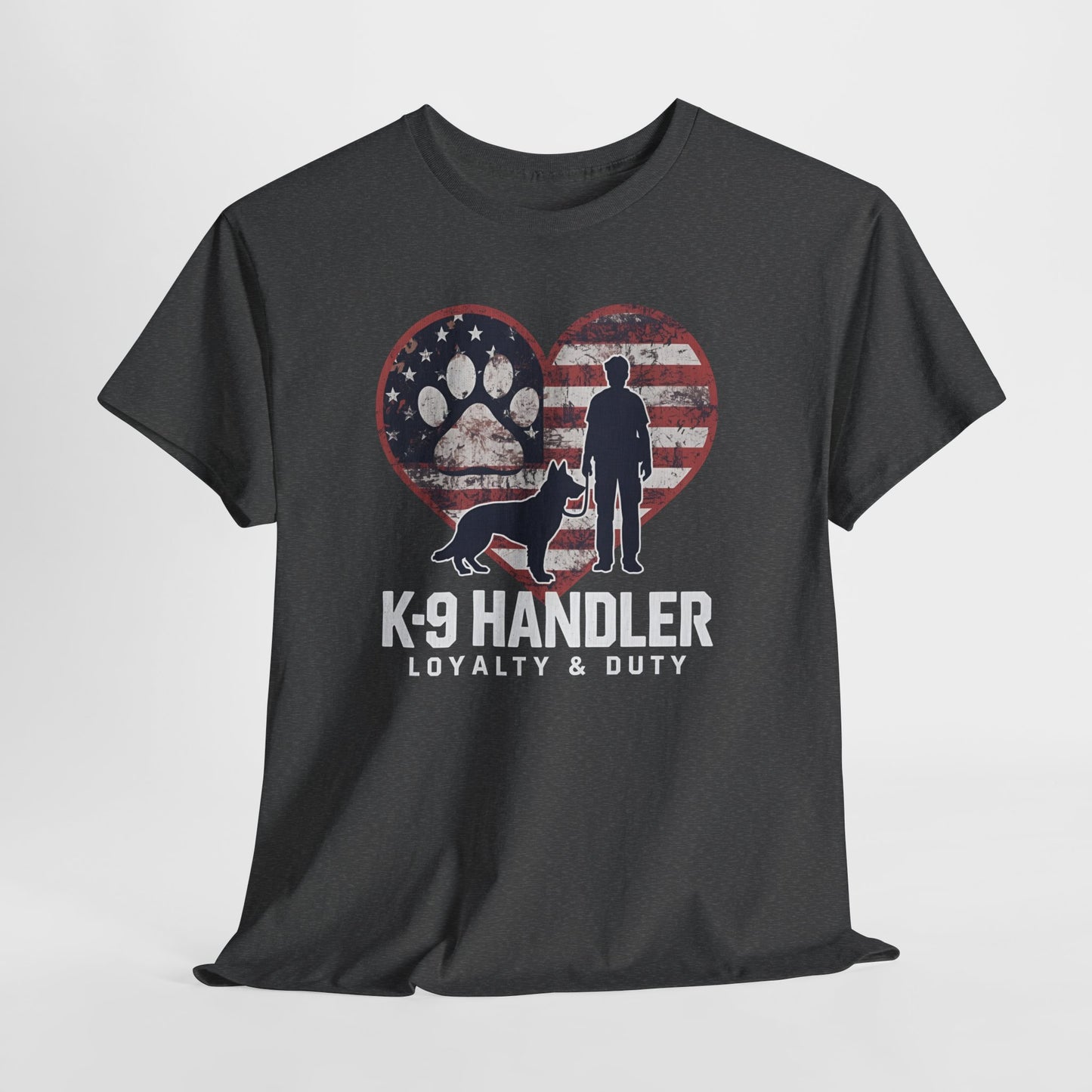 K-9 Handler Heart Tee | Loyalty & Duty T-Shirt | Dog Lover Gift, Police Support Shirt