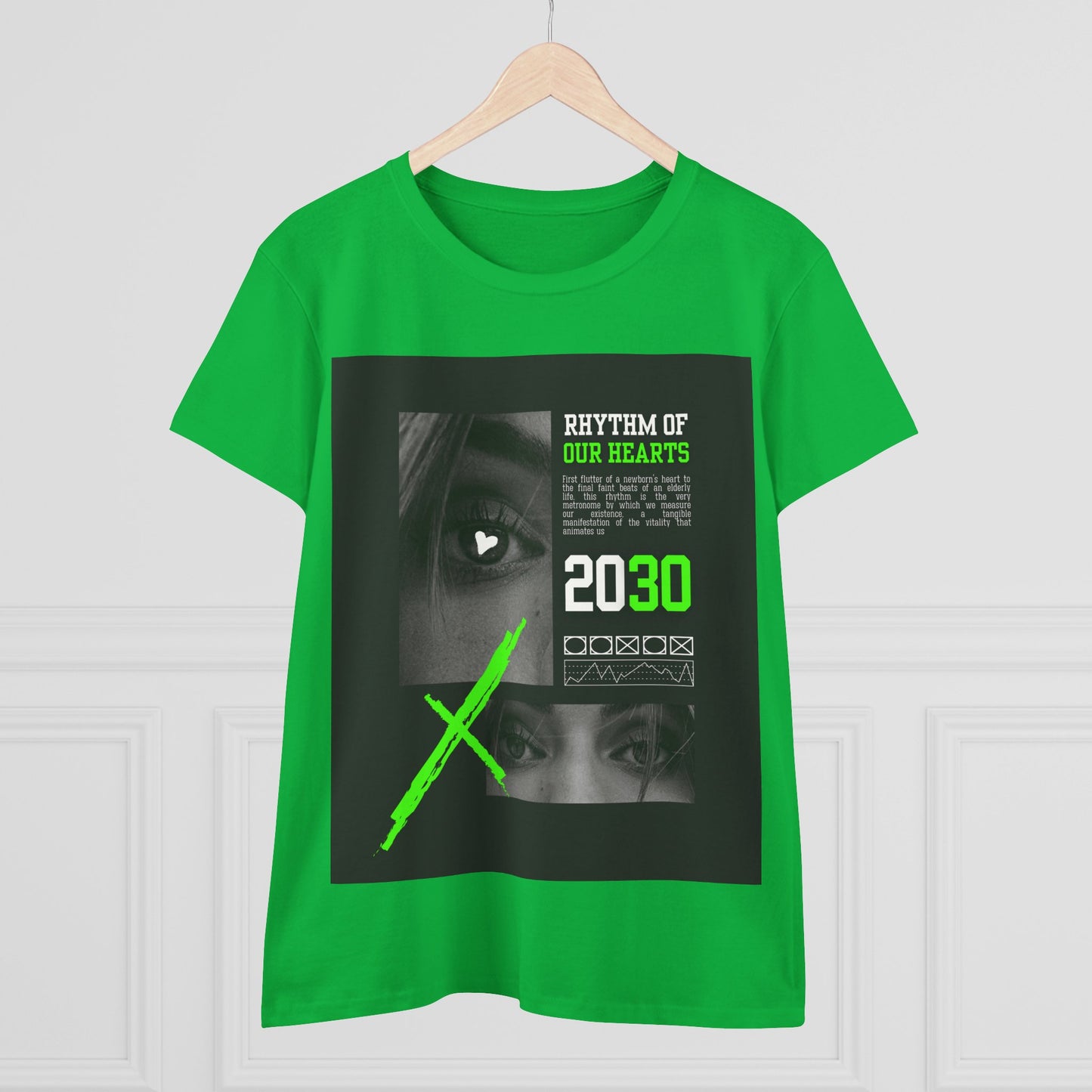 Women’s Graphic Tee, Rhythm of Our Hearts Shirt, Casual Wear, Music Lover Shirt, Gift for Her