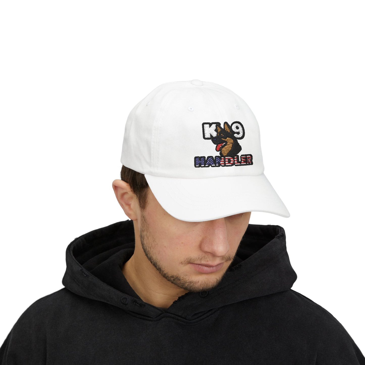 Embroidered K9 Handler Classic Dad Cap Featuring a German Shepherd