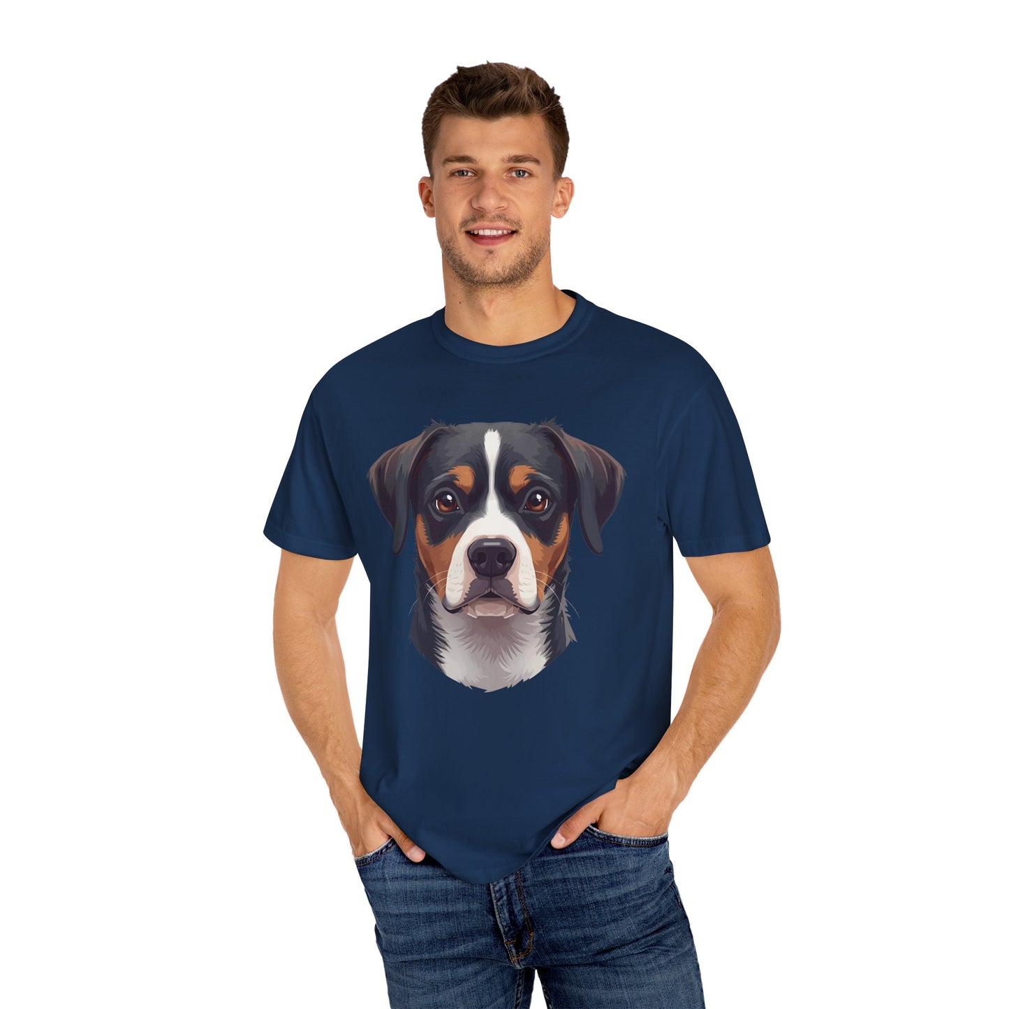 Unisex Tricolor Dog's 3D Design T-Shirt, Gift for Dog Owners, Animal Lover Apparel