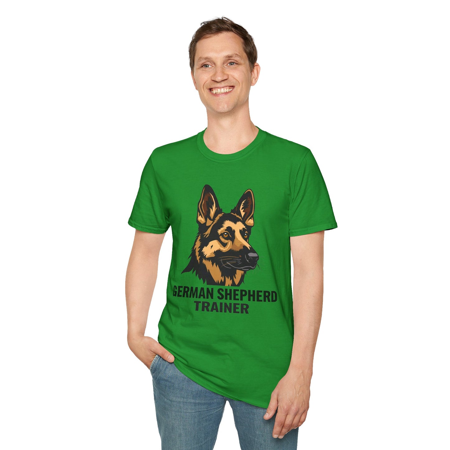 German Shepherd Trainer Unisex Softstyle T-Shirt, Dog Lover Gift, Pet Trainer Apparel