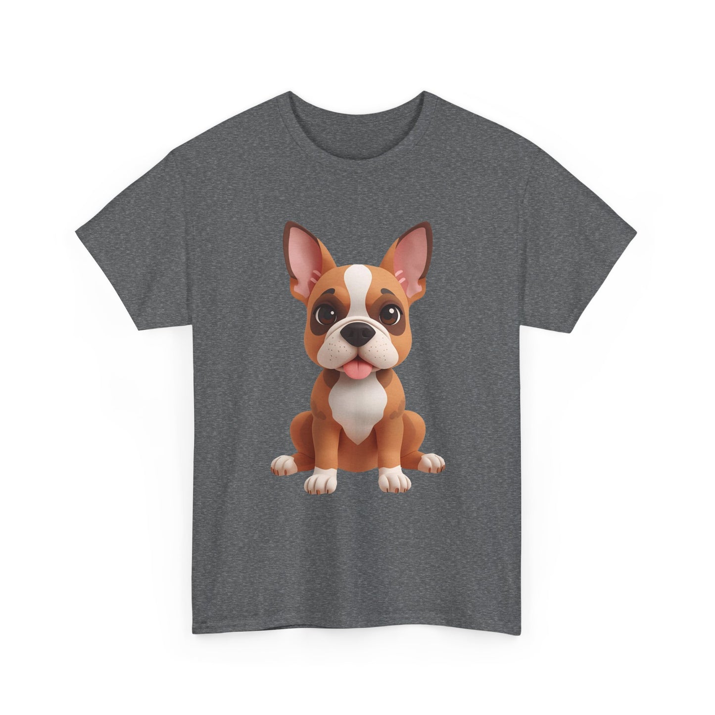 Cute 3D French Bulldog T-Shirt Unisex Heavy Cotton Tee, Dog Lover Gift