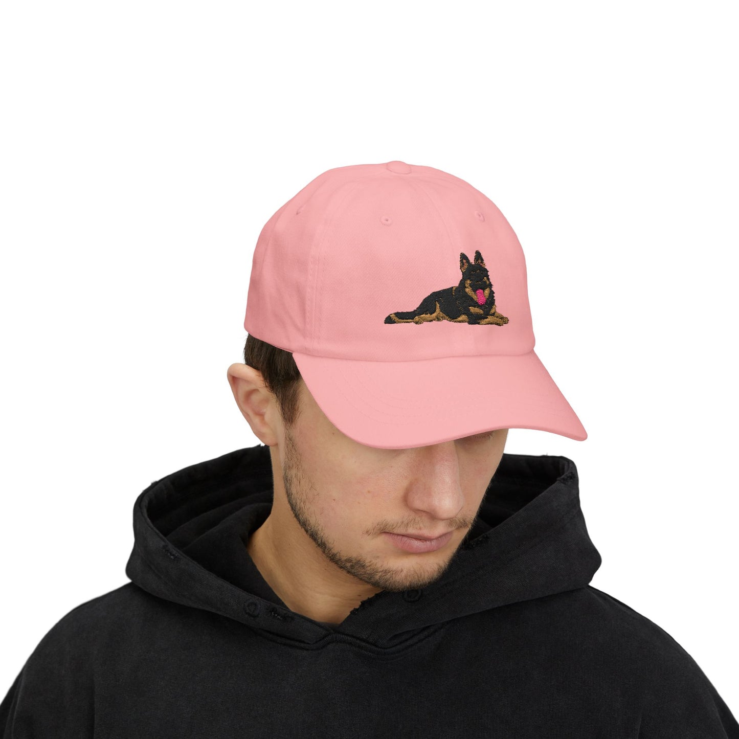 Classic Dad Cap Featuring a Giant Old Fashioned Working Line German Shepherd Embroidered Design