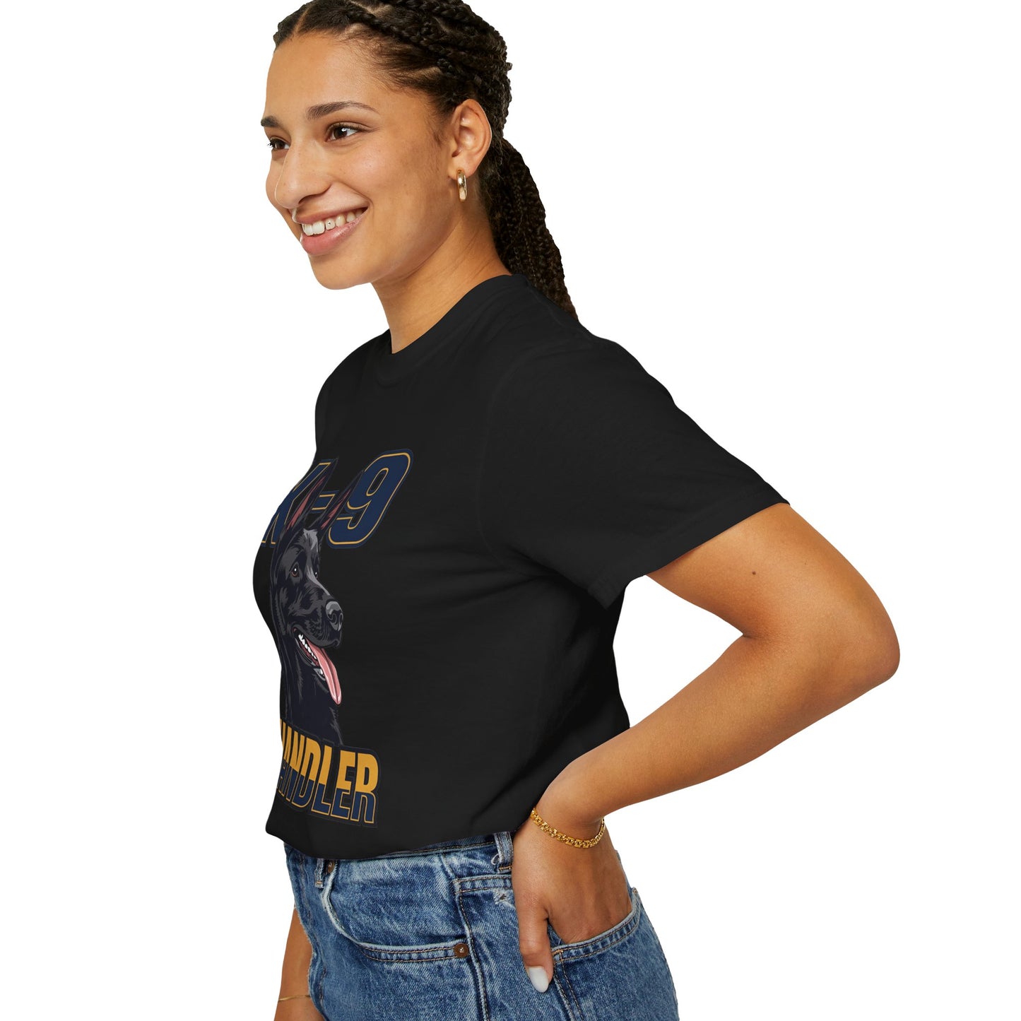 Black German Shepherd K-9 Handler T-Shirt, Garment-Dyed Unisex Tee for Dog Lovers