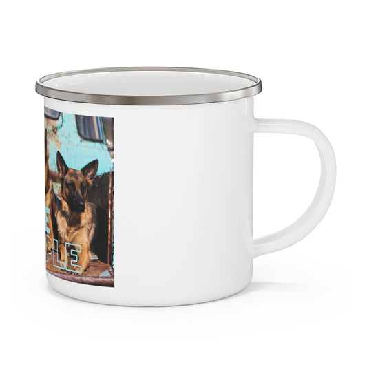 Life Is Simple Enamel Camping Mug - Perfect for German Shepherd Lovers, Outdoor Adventures & Cozy Gatherings