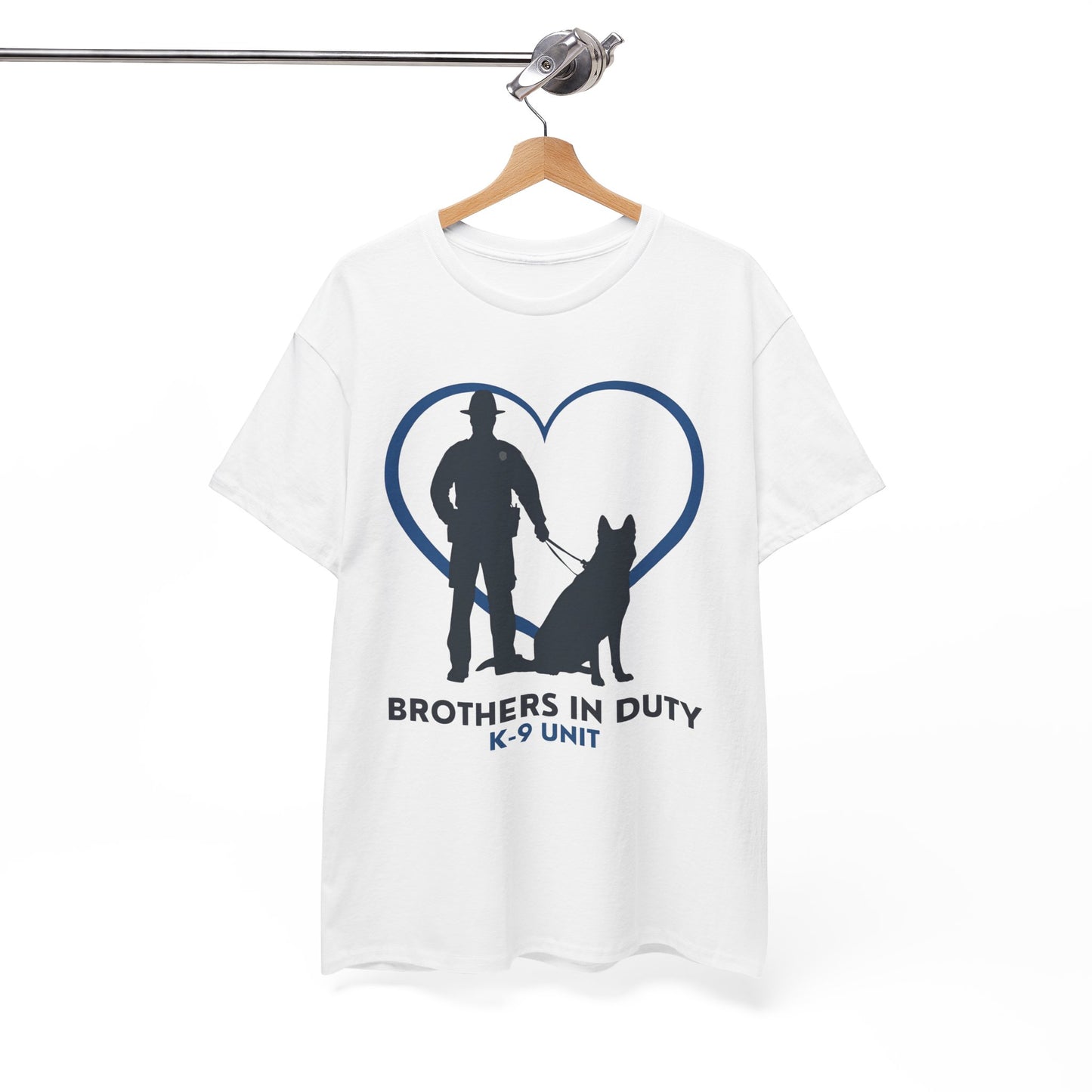 Heartfelt K-9 Unit Tee - Brothers In Duty | Police Officer Gift, Dog Lover Shirt, Law Enforcement Apparel