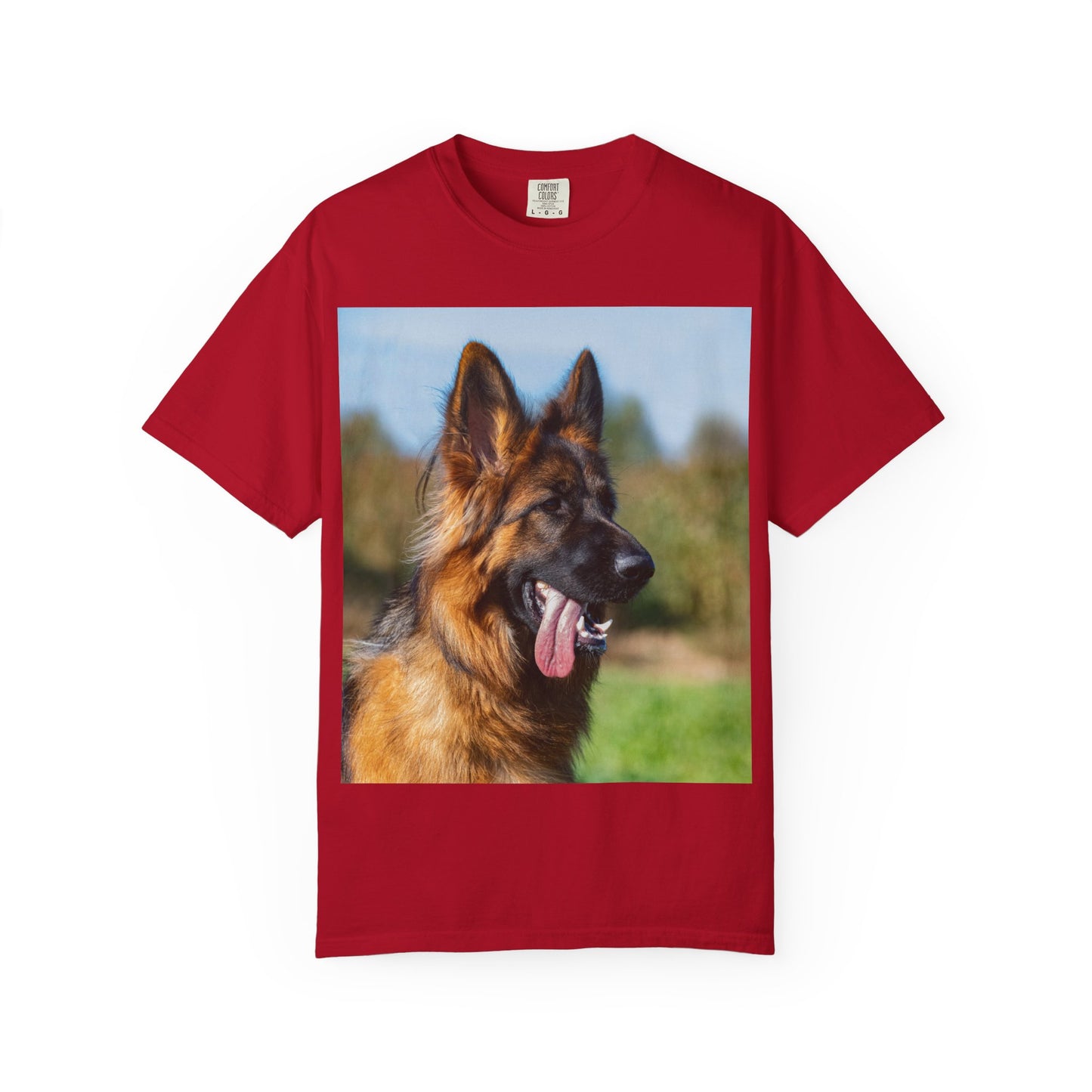 Unisex Dog Lover T-Shirt Featuring a Stunning Showline German Shepherd Puppy Leaving Tongue Out