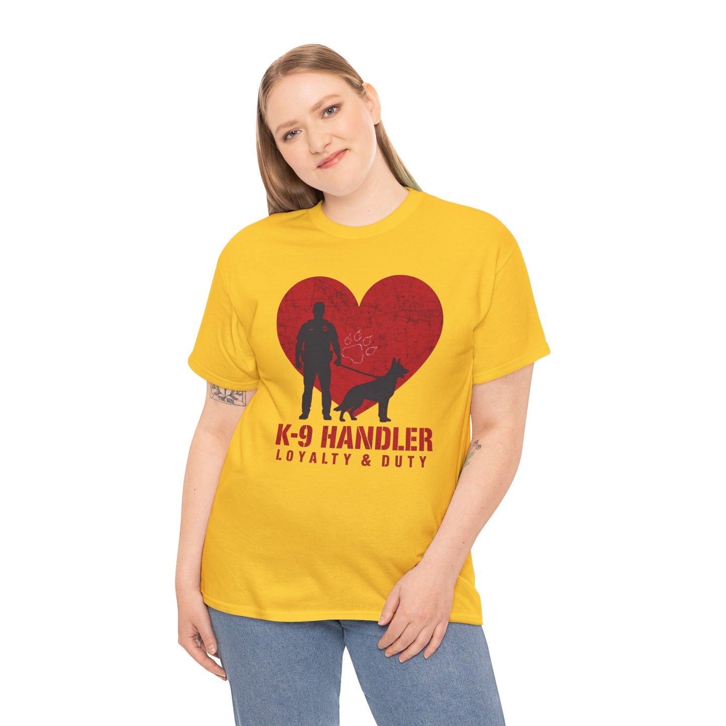 K-9 Handler Heavy Cotton Tee - Loyalty & Duty Shirt, Dog Lover Gift