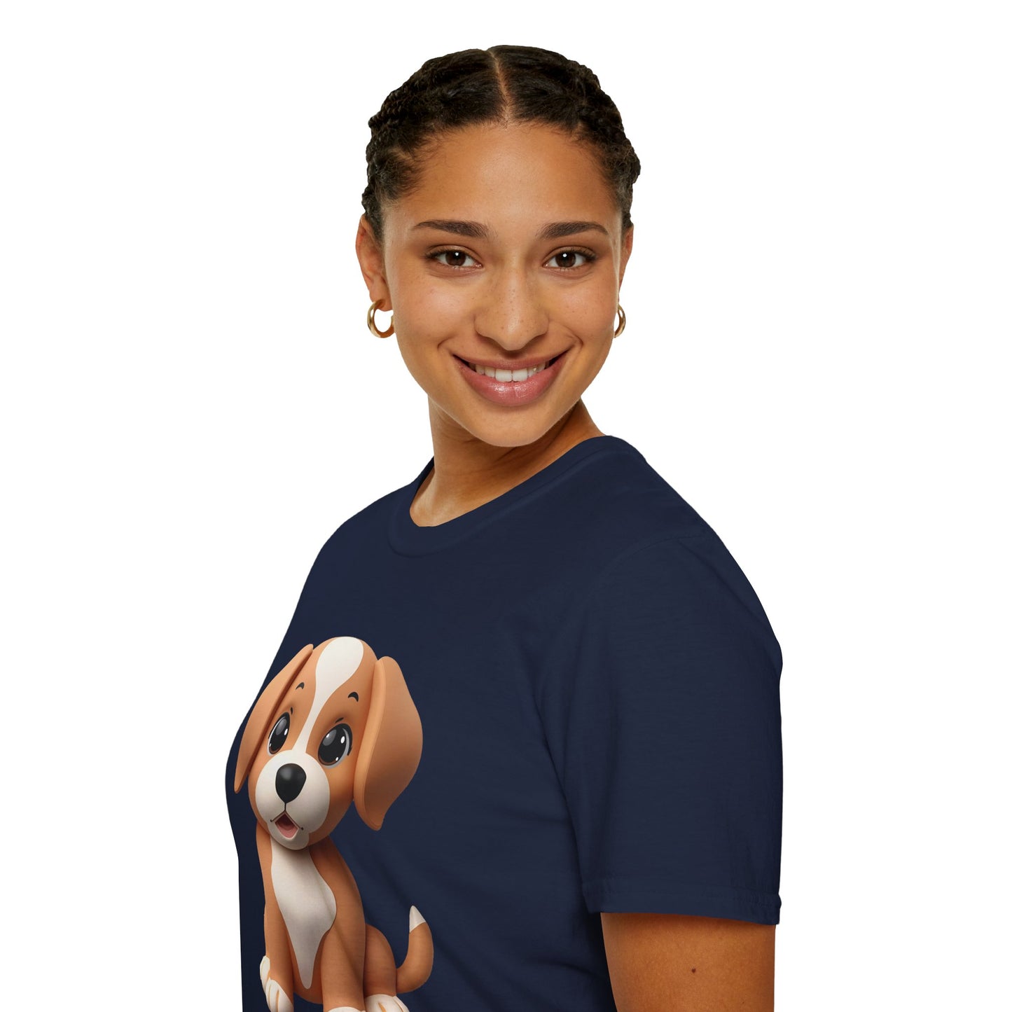 Adorable Puppy 3D Graphic T-Shirt for Dog Lovers, Cute Pet Shirt