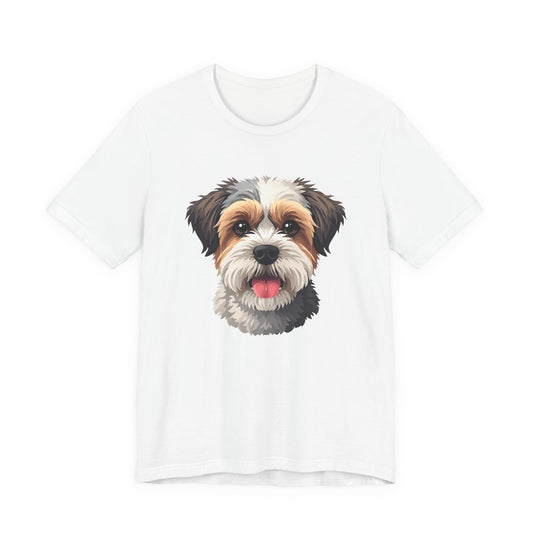 Unisex Dog Lover T-Shirt Featuring a 3D Design of Cute Fluffy Bichon Frise Mix | Gift for Dog Owners