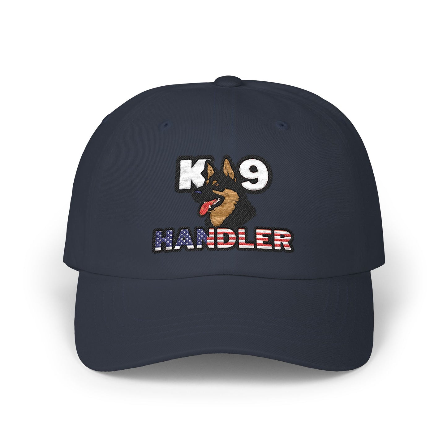 Embroidered K9 Handler Classic Dad Cap Featuring a German Shepherd