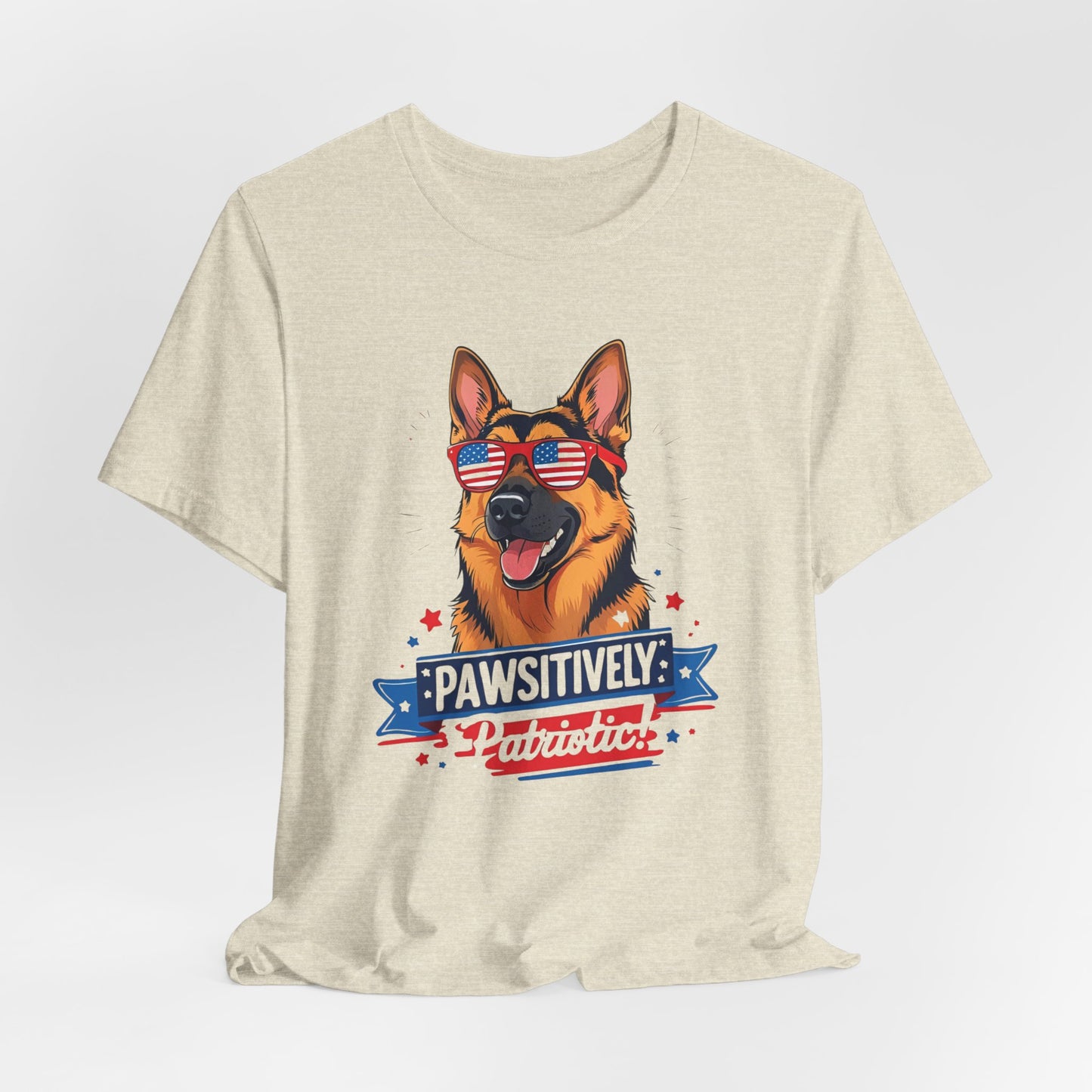 Pawsitively Patriotic German Shepherd Dog Tee, Unisex T-Shirt, Perfect for Summer Celebrations, Pet Lovers Gift, 4th of July Apparel