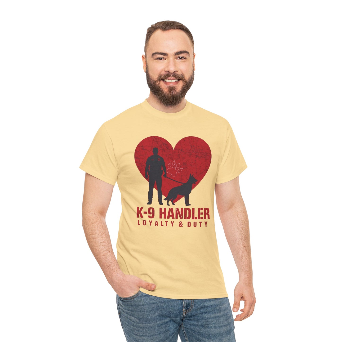 K-9 Handler Heavy Cotton Tee - Loyalty & Duty Shirt, Dog Lover Gift