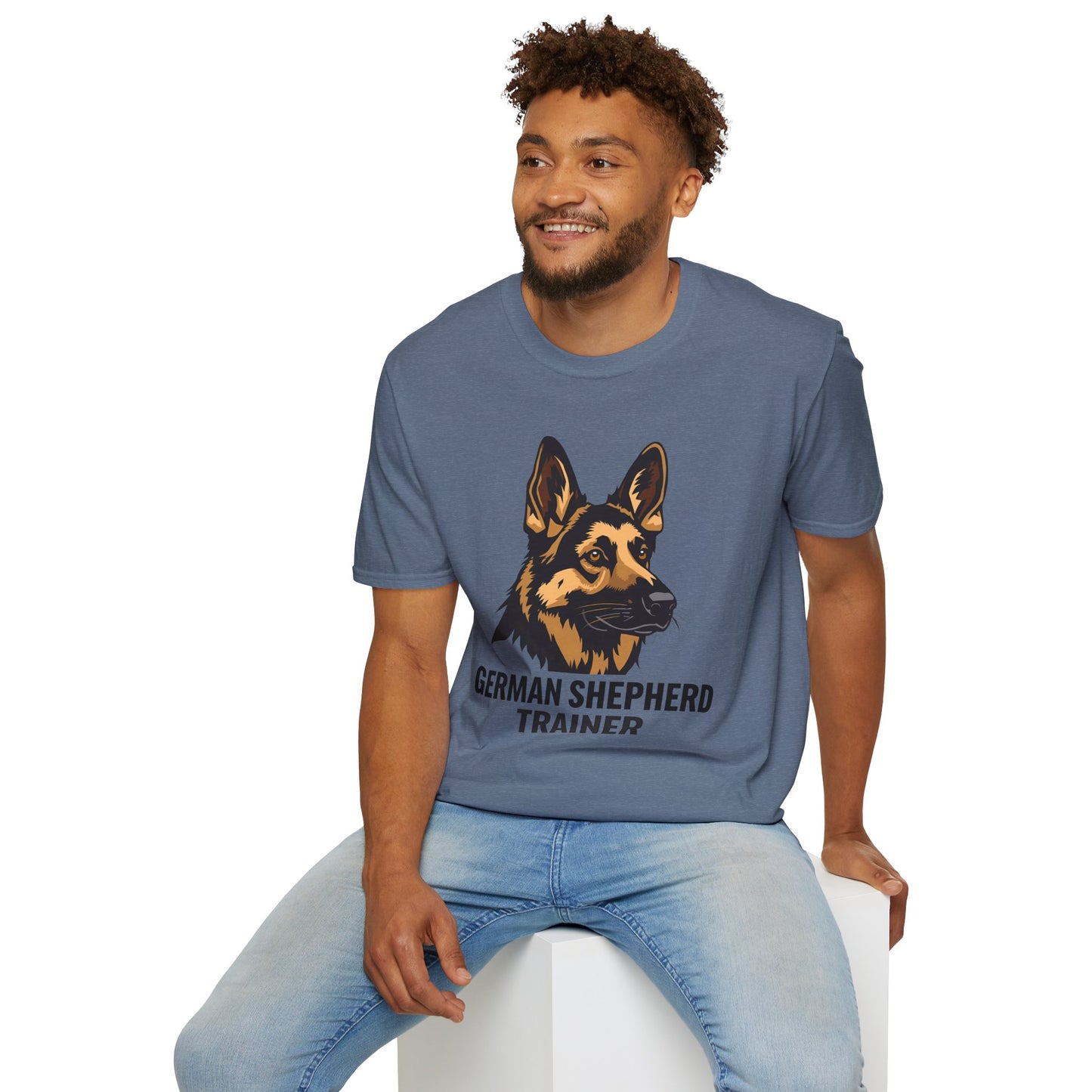 German Shepherd Trainer Unisex Softstyle T-Shirt, Dog Lover Gift, Pet Trainer Apparel