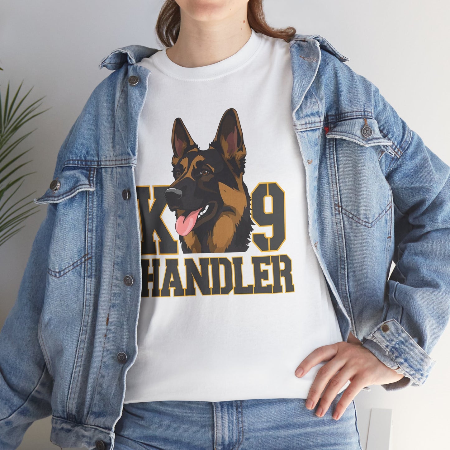 German Shepherd K9 Handler Tee, Perfect for Dog Lovers, Gift for Pet Owners, Unisex Cotton T-Shirt