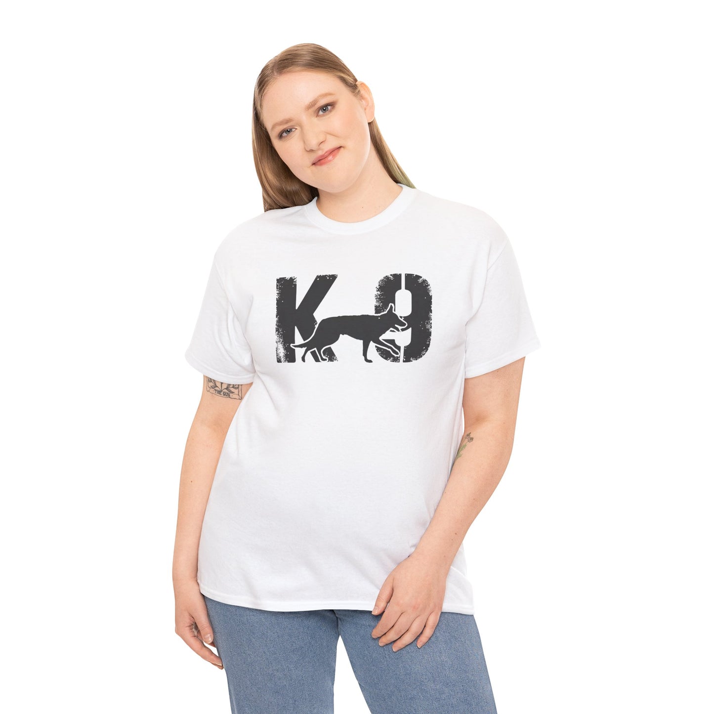 K-9 Dog Lover's Unisex Heavy Cotton Tee | T-Shirt for K-9 Handler | Dog Between K and 9 Design