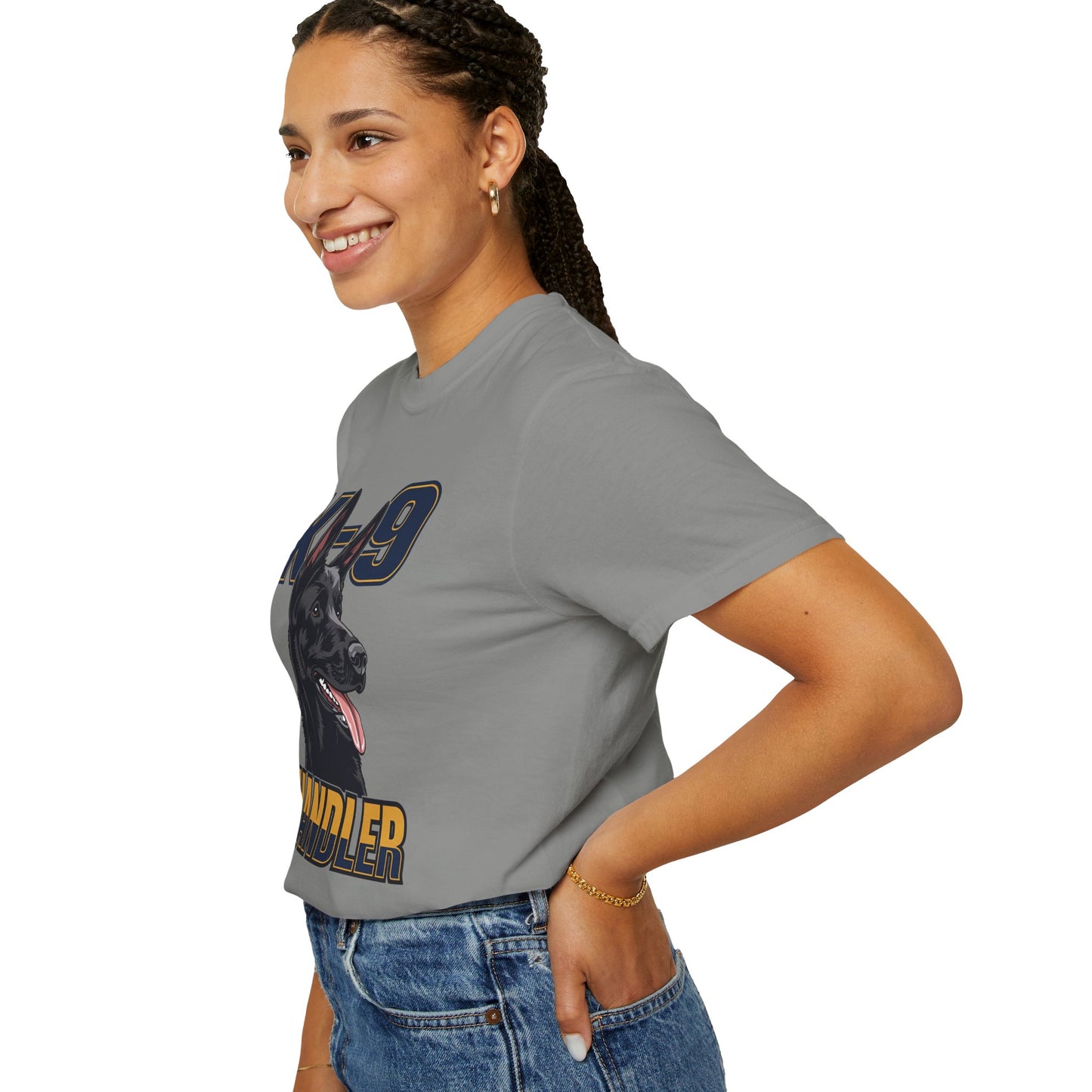 Black German Shepherd K-9 Handler T-Shirt, Garment-Dyed Unisex Tee for Dog Lovers