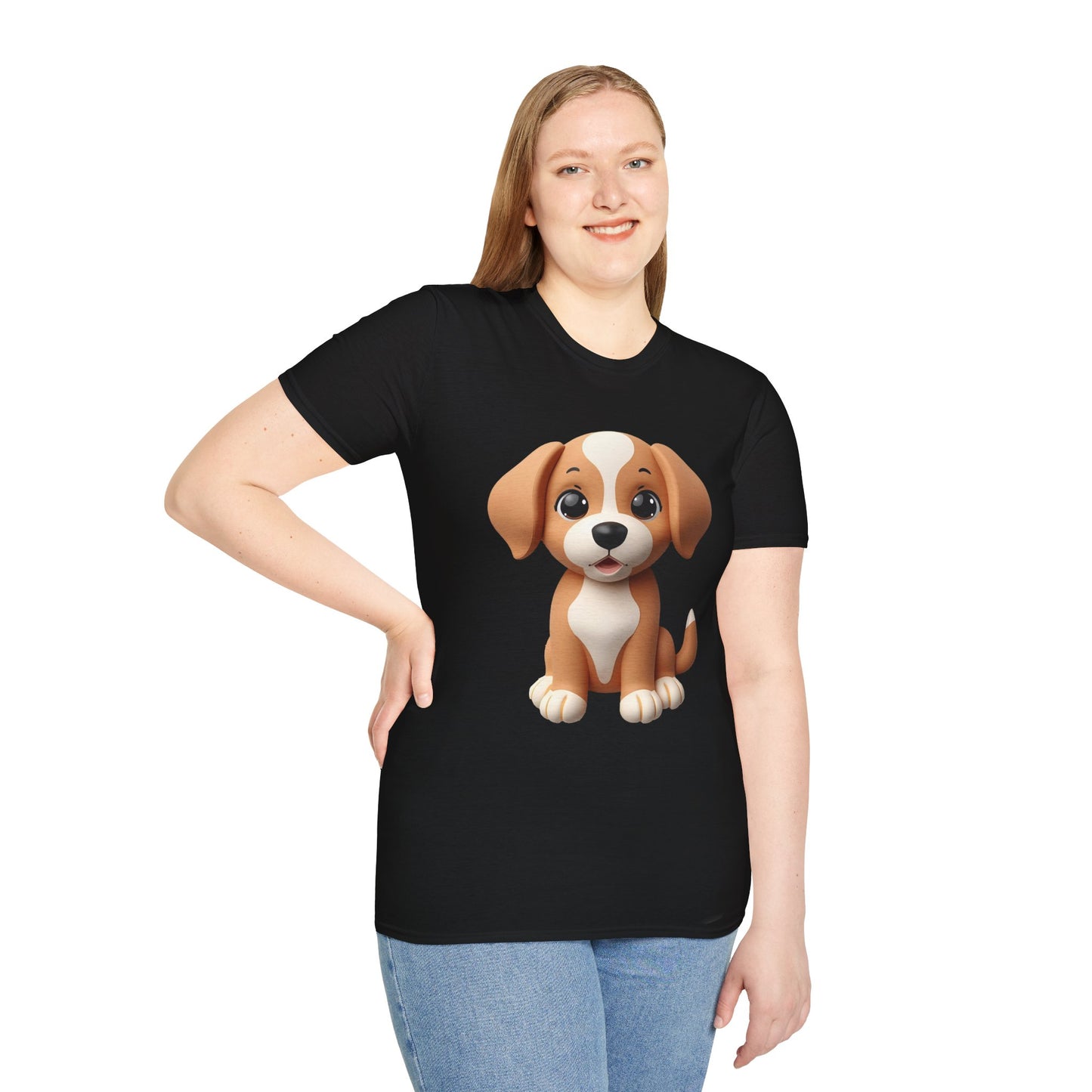 Adorable Puppy 3D Graphic T-Shirt for Dog Lovers, Cute Pet Shirt