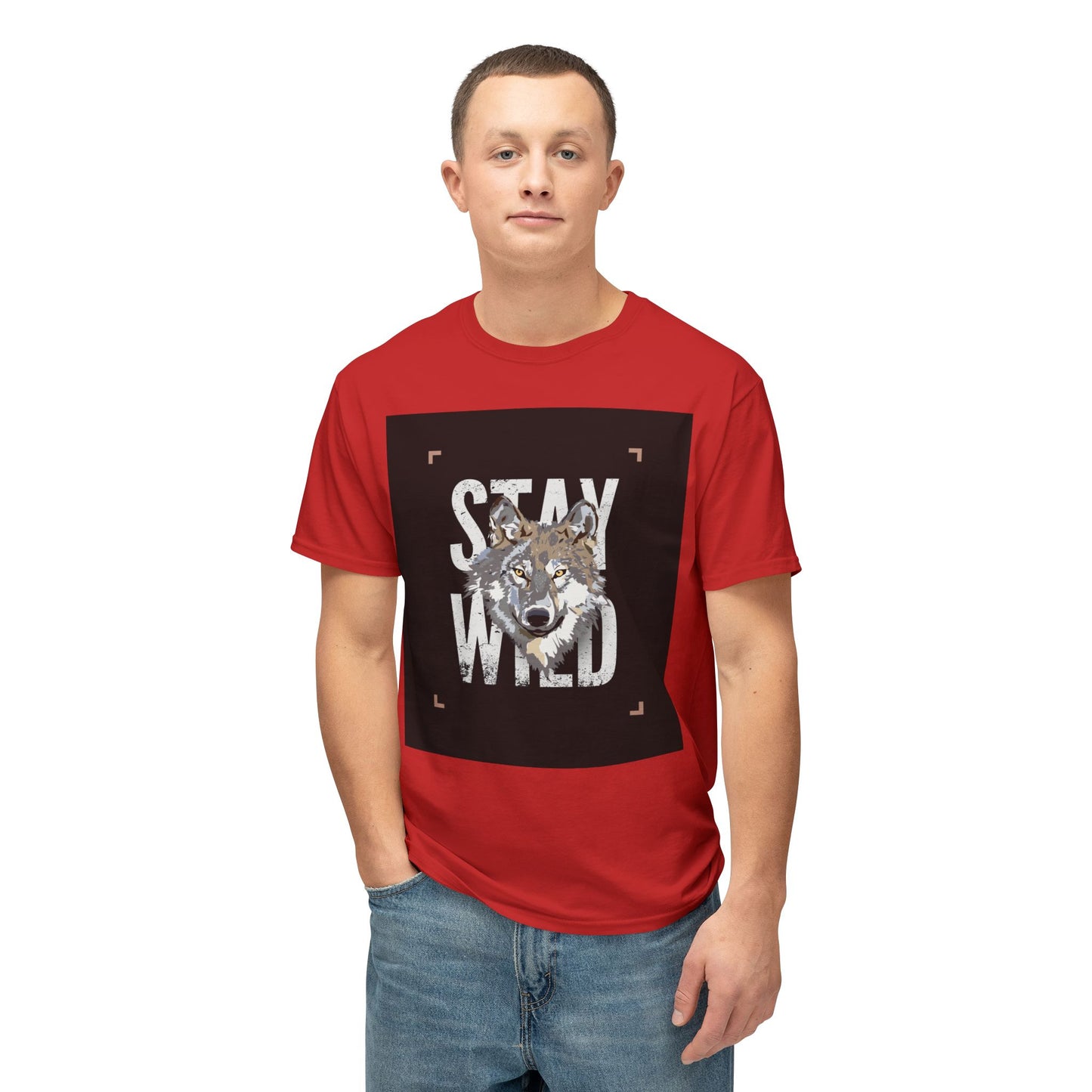 Wild Spirit Cotton T-shirt - Stay Wild Wolf T-Shirt, Nature Lover Gift, Eco-Friendly Fashion, Animal Enthusiast Tee, Adventure Wear