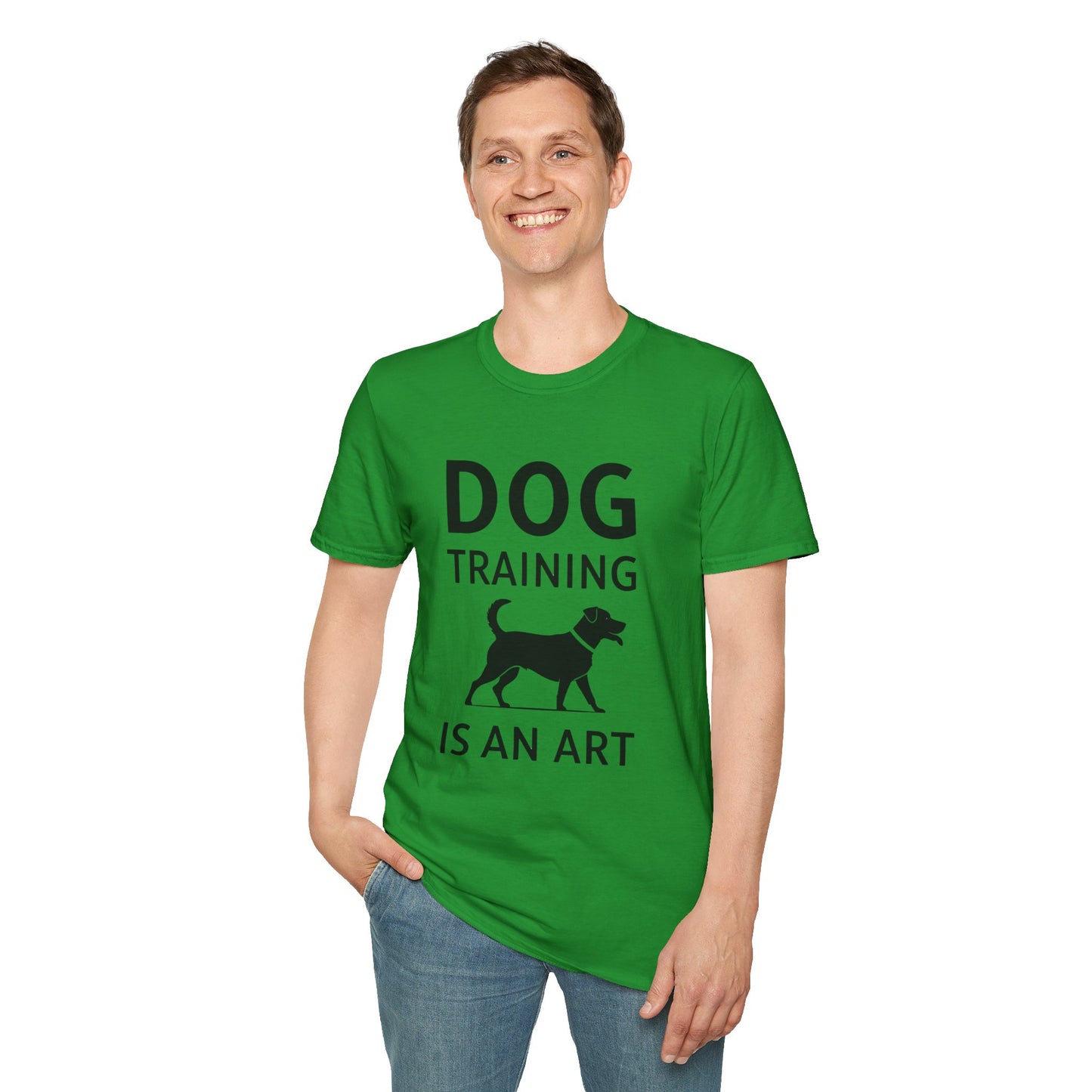 Dog Training is an Art Unisex Softstyle T-Shirt, Dog Lover Gift, Pet Training Apparel, Dog Owner Tee, Casual Wear, Gift for Dog Trainers