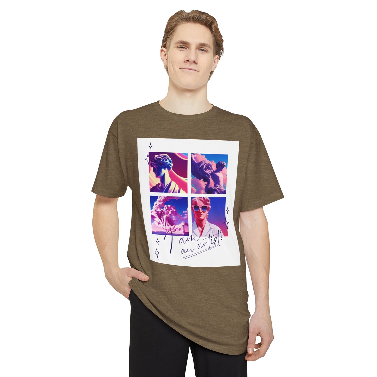 Urban Graphic Tee with Artistic Collage Design, Streetwear Fashion, Unisex Apparel, Casual Wear, Gift for Art Lovers