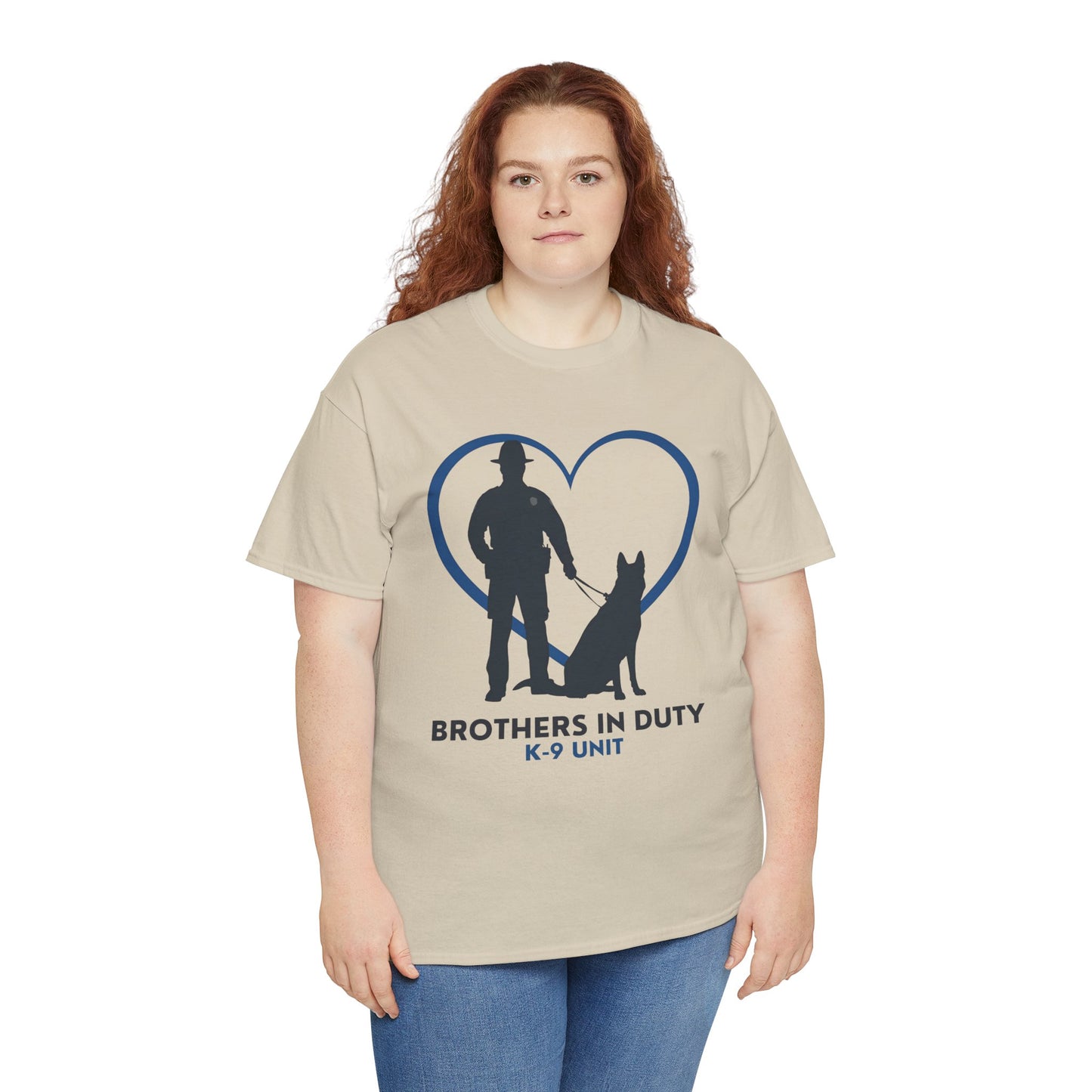 Heartfelt K-9 Unit Tee - Brothers In Duty | Police Officer Gift, Dog Lover Shirt, Law Enforcement Apparel