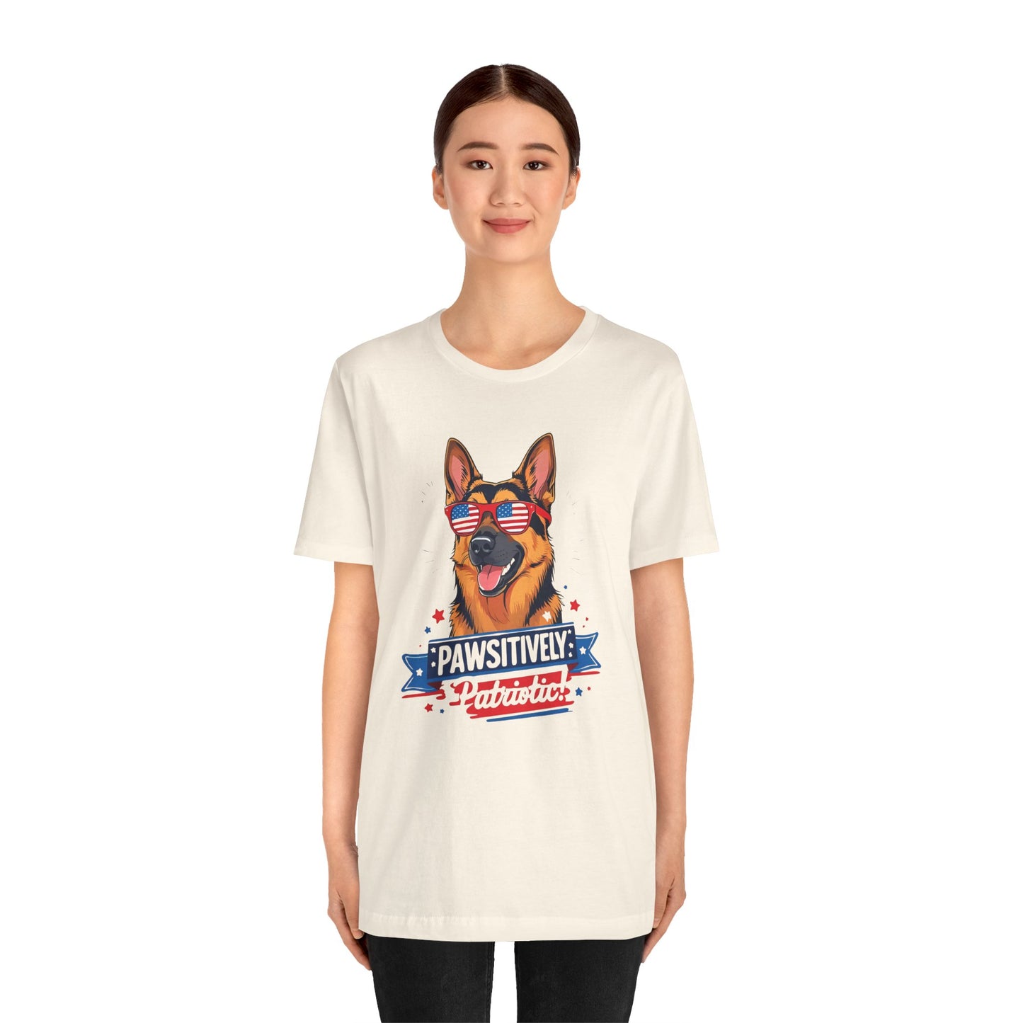 Pawsitively Patriotic German Shepherd Dog Tee, Unisex T-Shirt, Perfect for Summer Celebrations, Pet Lovers Gift, 4th of July Apparel
