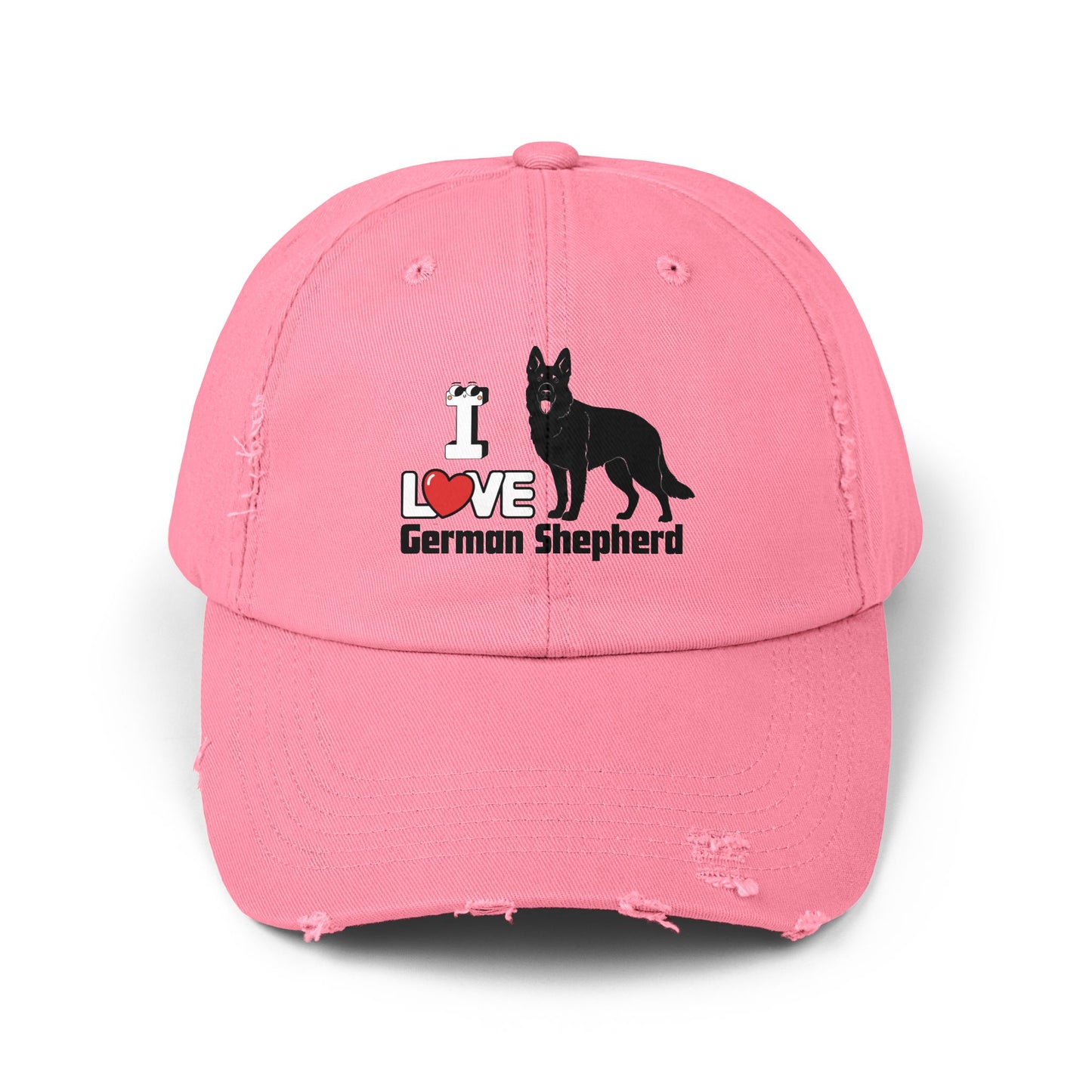 I Love German Shepherd Distressed Cap - Dog Lovers Gift