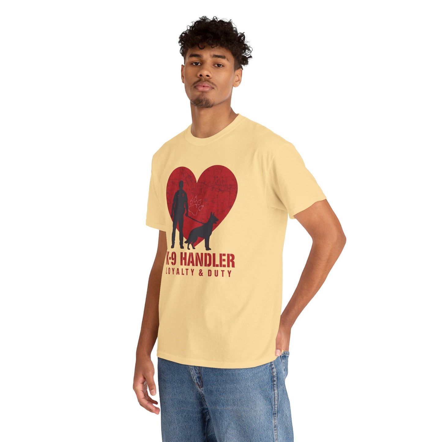 K-9 Handler Heavy Cotton Tee - Loyalty & Duty Shirt, Dog Lover Gift