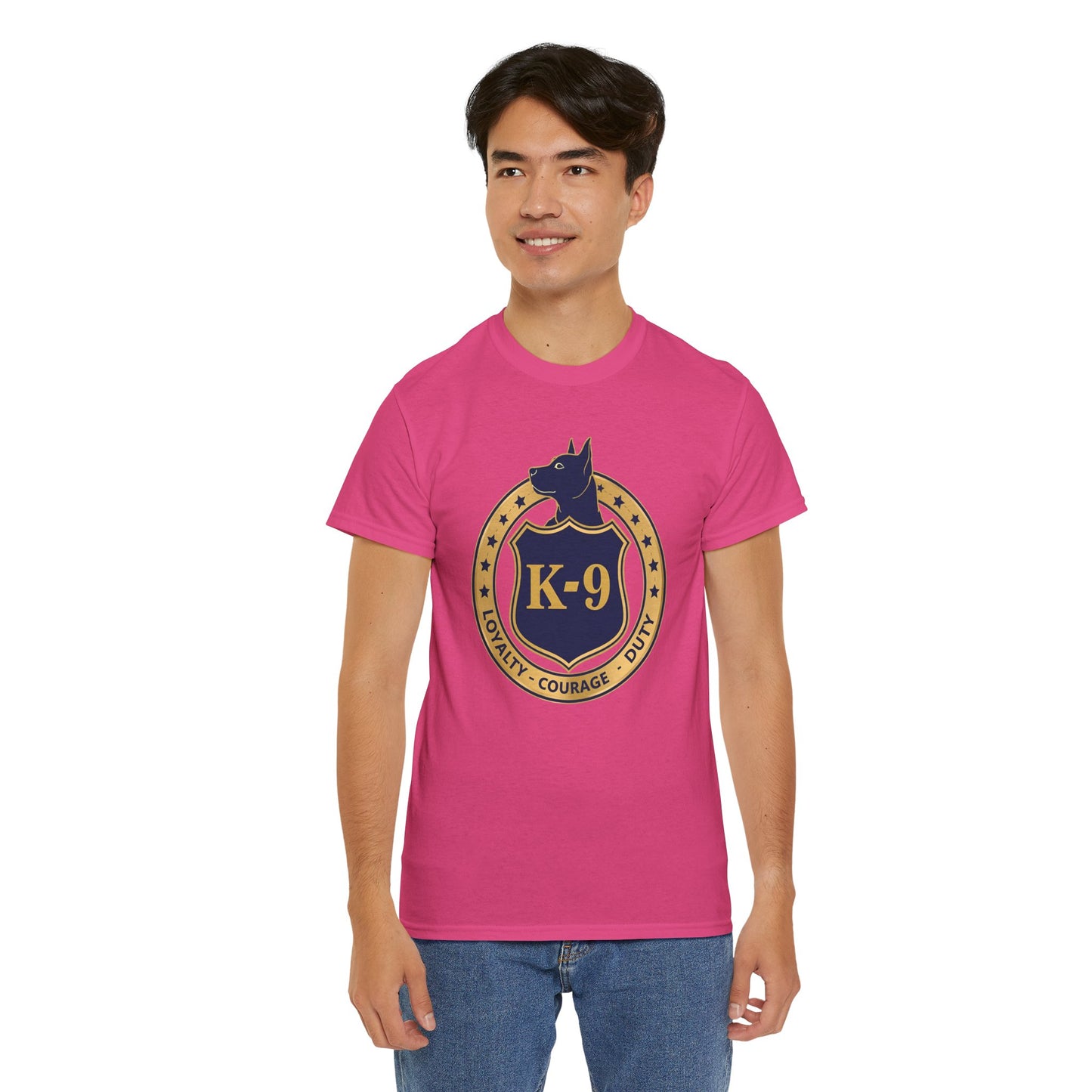 K-9 Police Unisex Heavy Cotton Tee - Loyalty Courage Duty | Dog Lover Gift, Law Enforcement Apparel, Dog Training Shirt