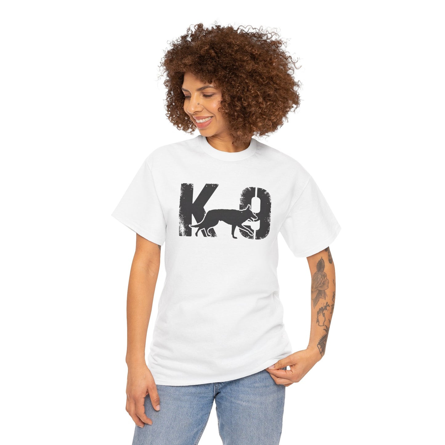 K-9 Dog Lover's Unisex Heavy Cotton Tee | T-Shirt for K-9 Handler | Dog Between K and 9 Design