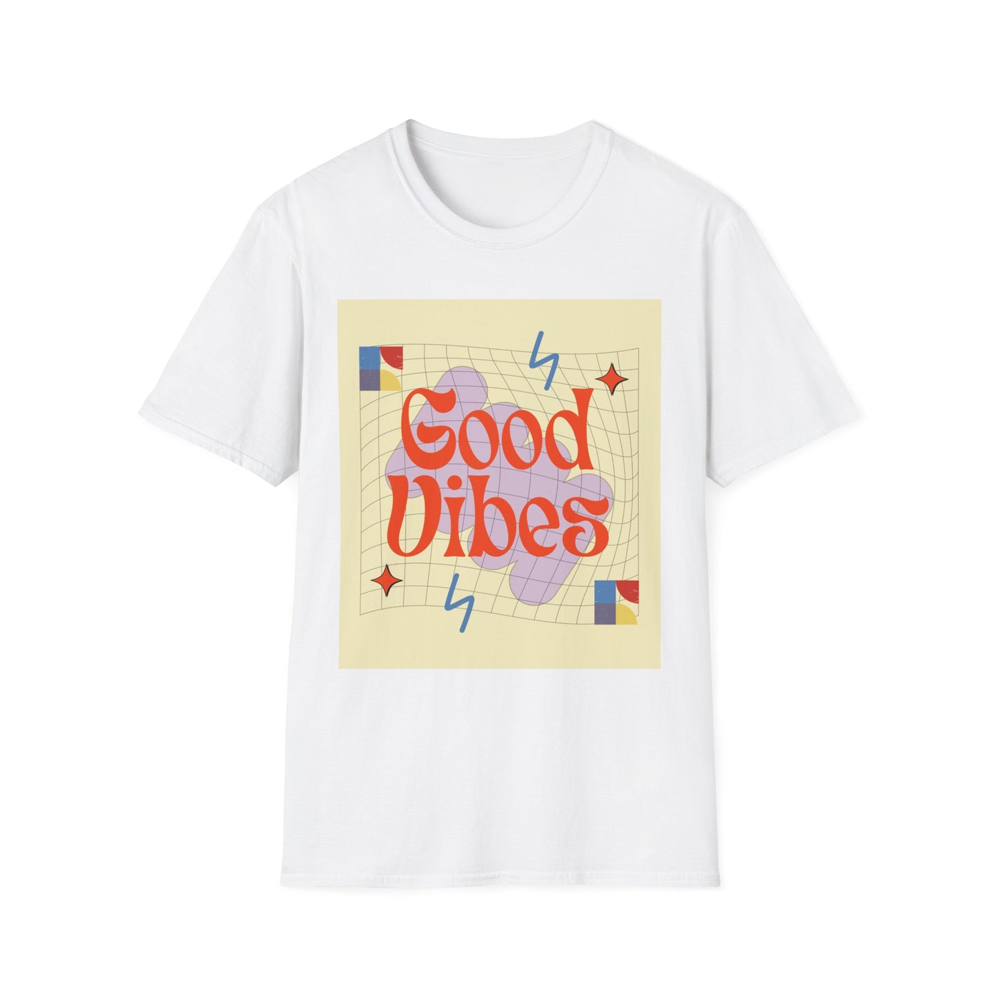 Good Vibes Unisex Softstyle T-Shirt, Relaxed Fit Tee, Casual Wear, Gift Idea, Positive Quotes, Everyday Comfort, Summer Fashion