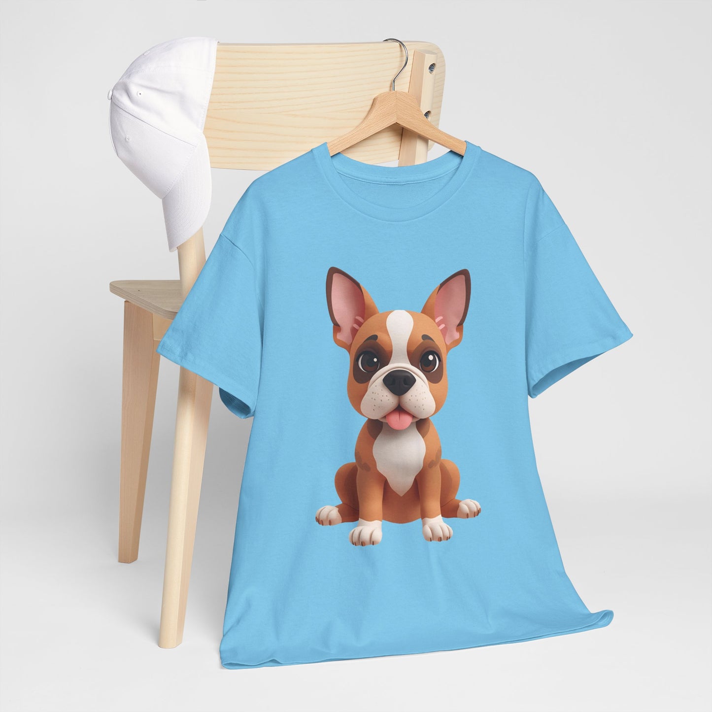 Cute 3D French Bulldog T-Shirt Unisex Heavy Cotton Tee, Dog Lover Gift