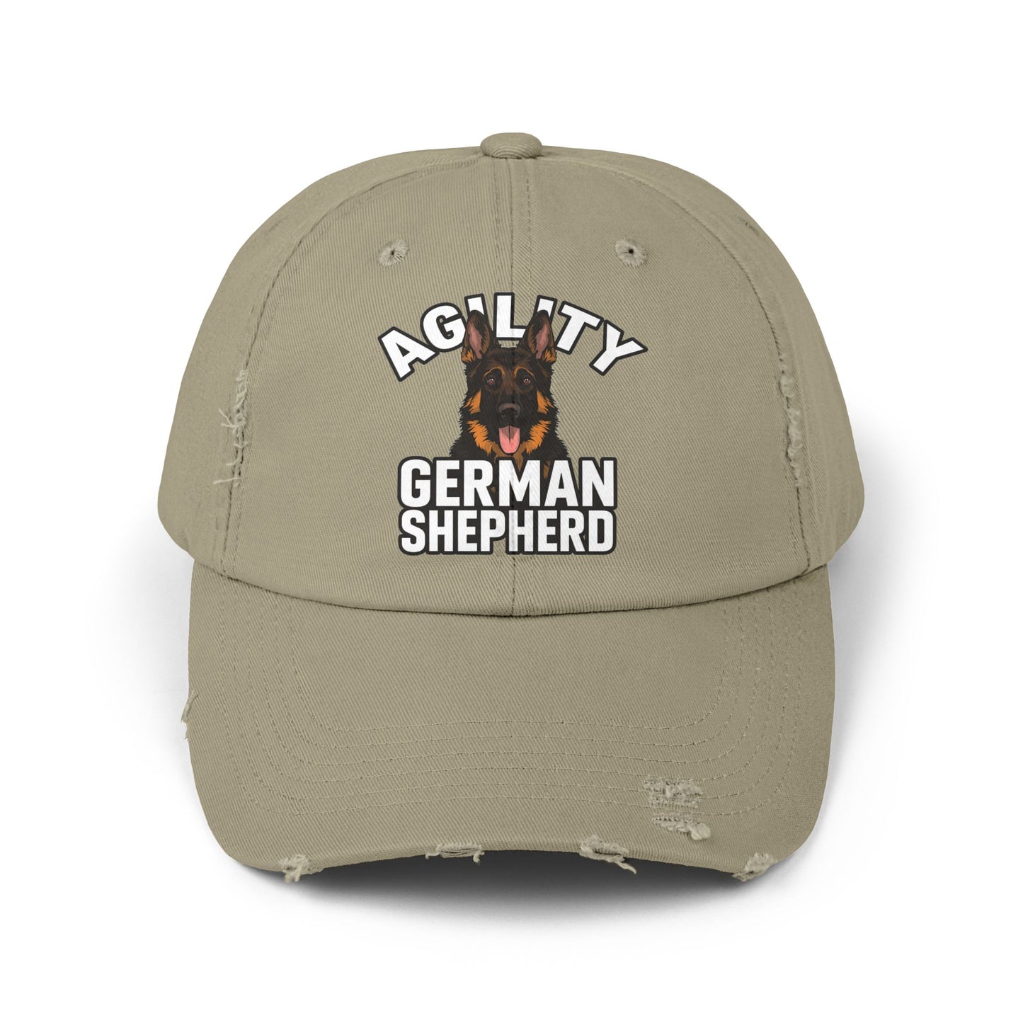 German Shepherd Agility Cap, Distressed Unisex Baseball Hat, Dog Lover Gift, Pet Training Accessory, Outdoor Sports Apparel