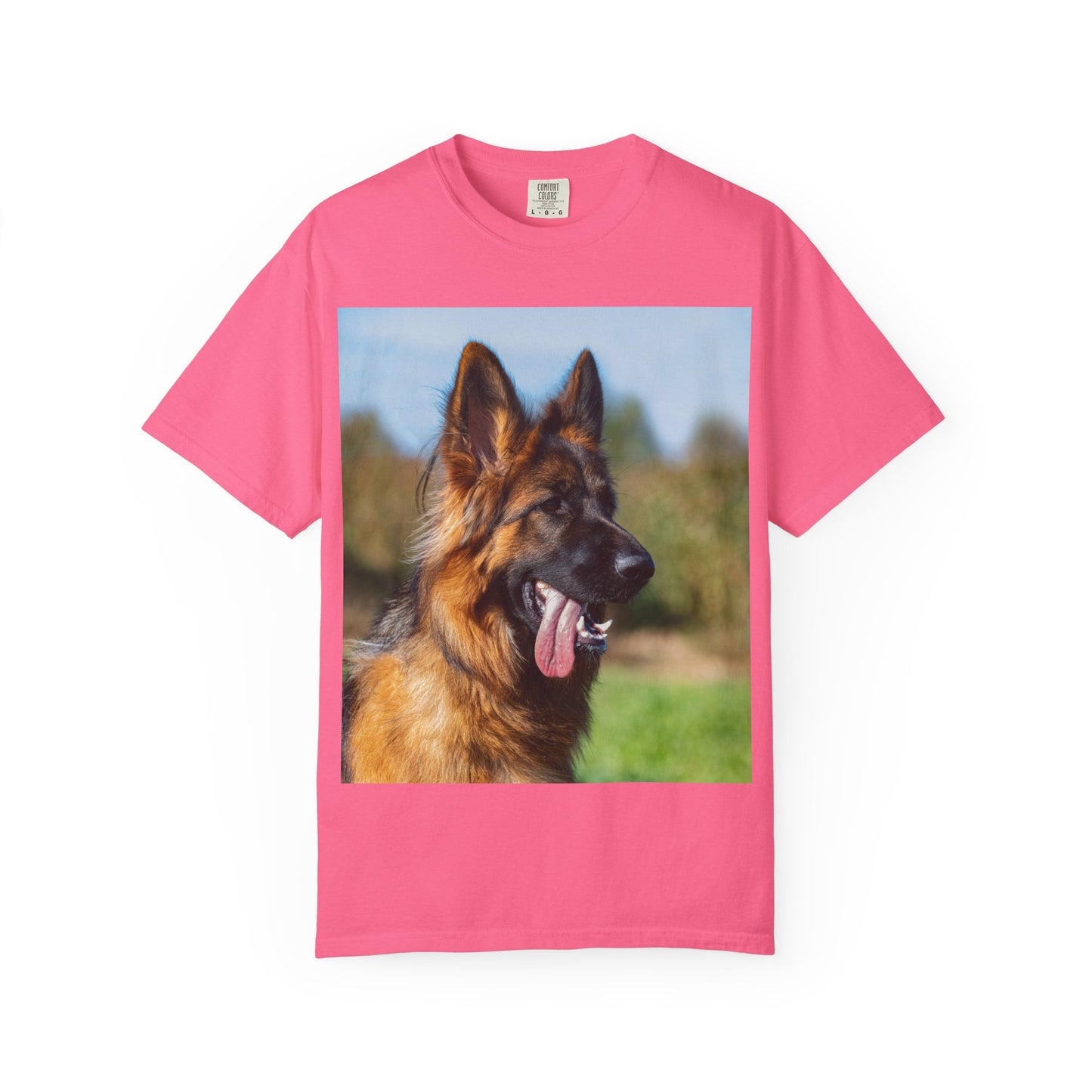 Unisex Dog Lover T-Shirt Featuring a Stunning Showline German Shepherd Puppy Leaving Tongue Out
