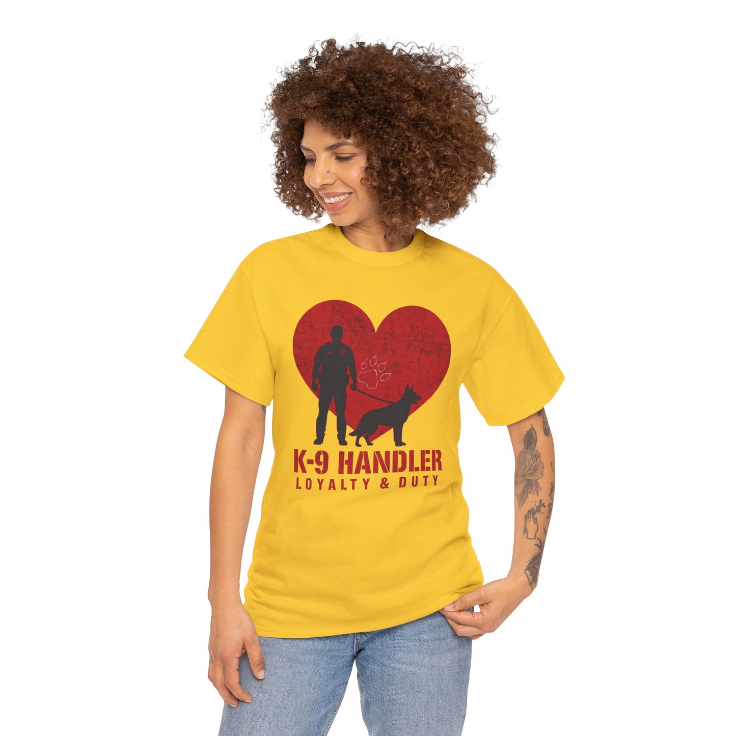 K-9 Handler Heavy Cotton Tee - Loyalty & Duty Shirt, Dog Lover Gift